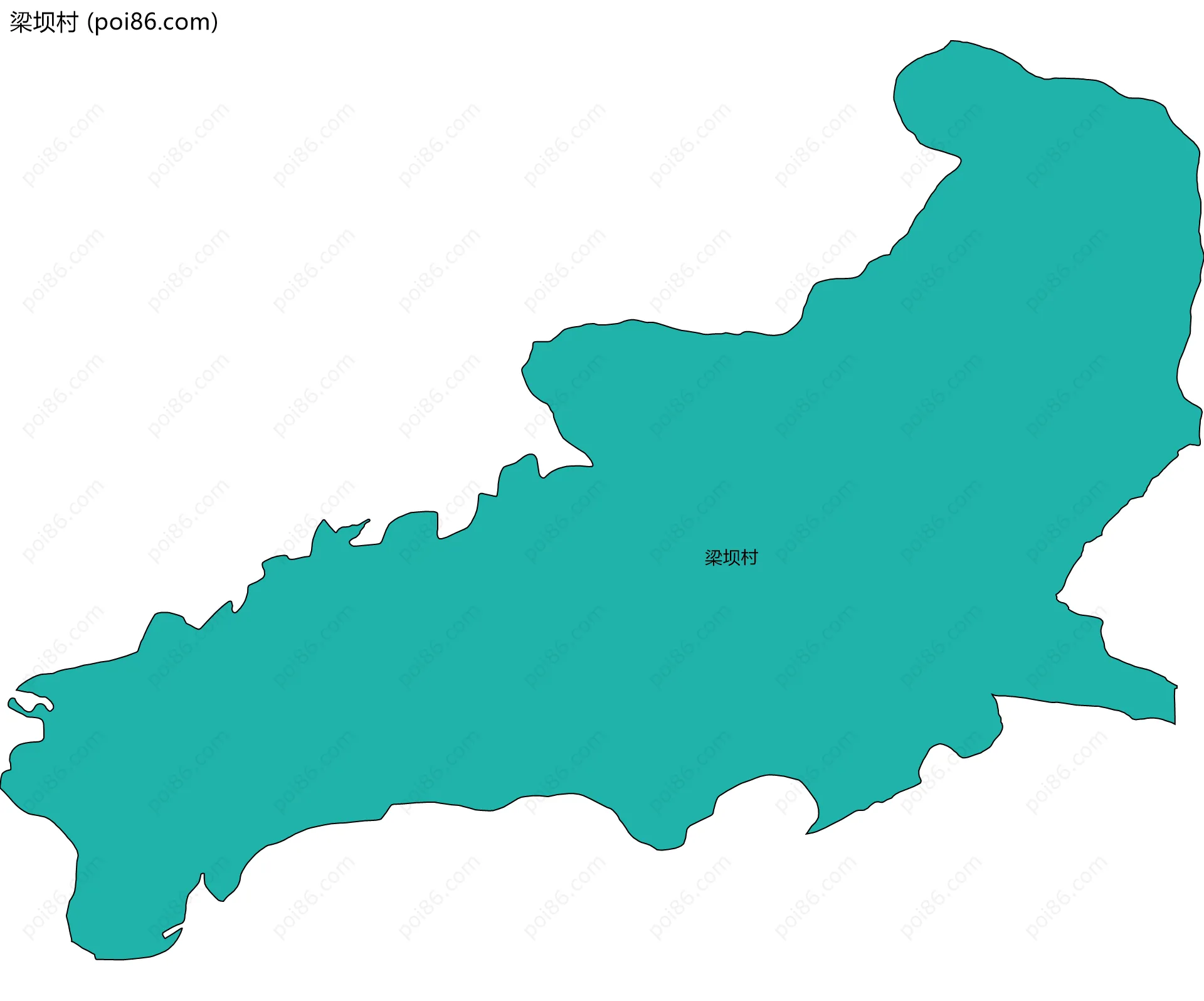 梁坝村边界地图