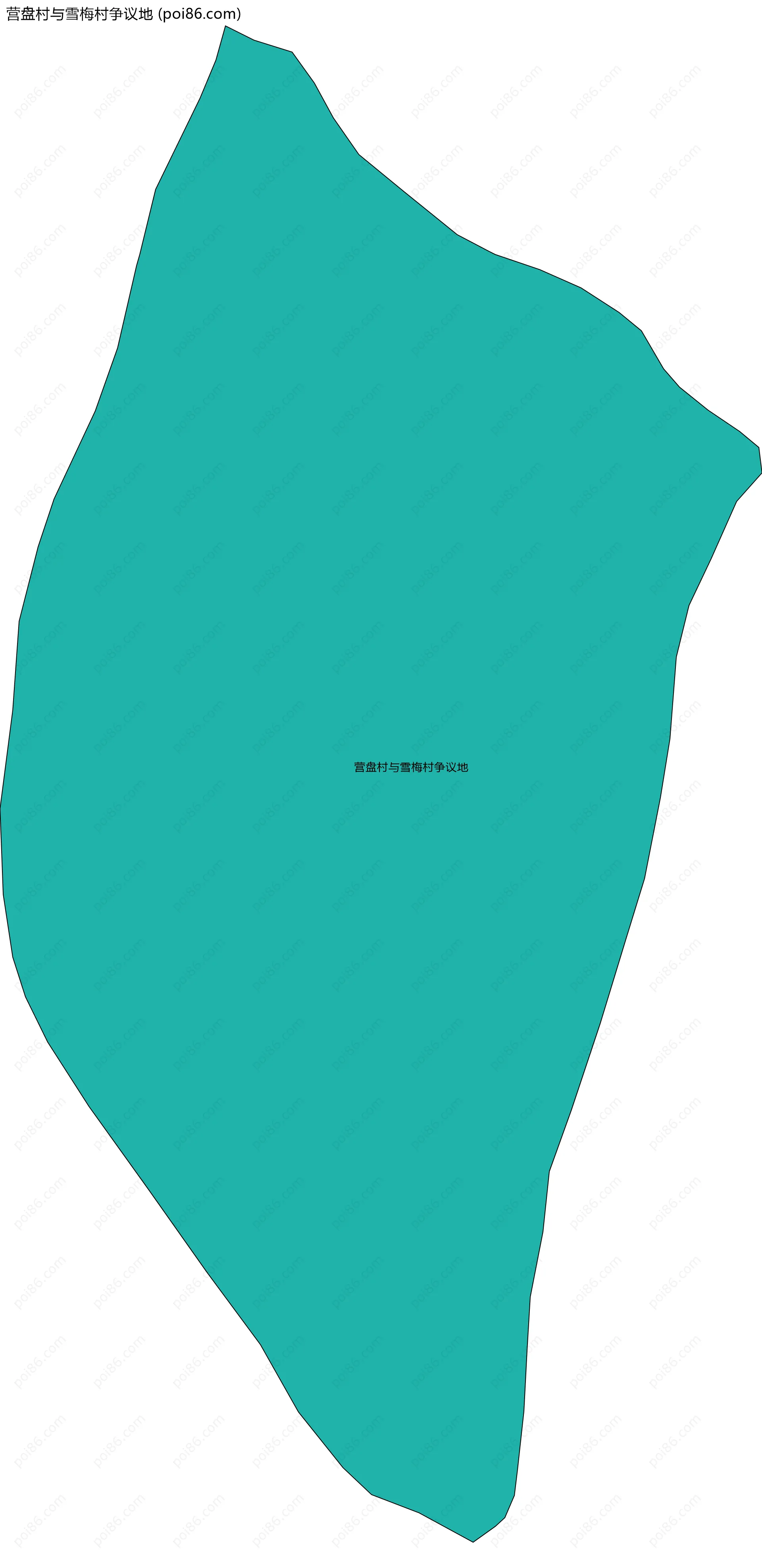 营盘村与雪梅村争议地边界地图