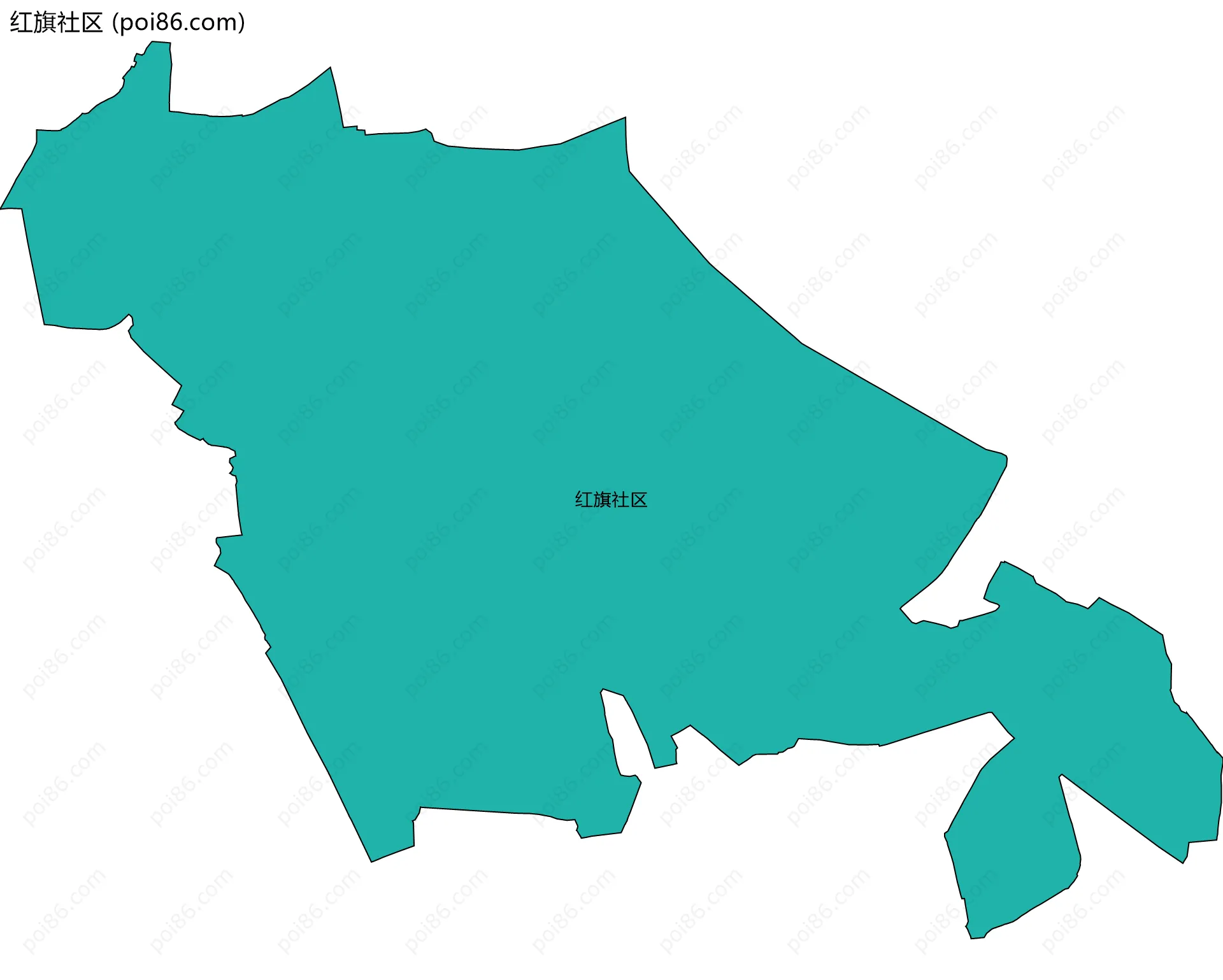 红旗社区边界地图