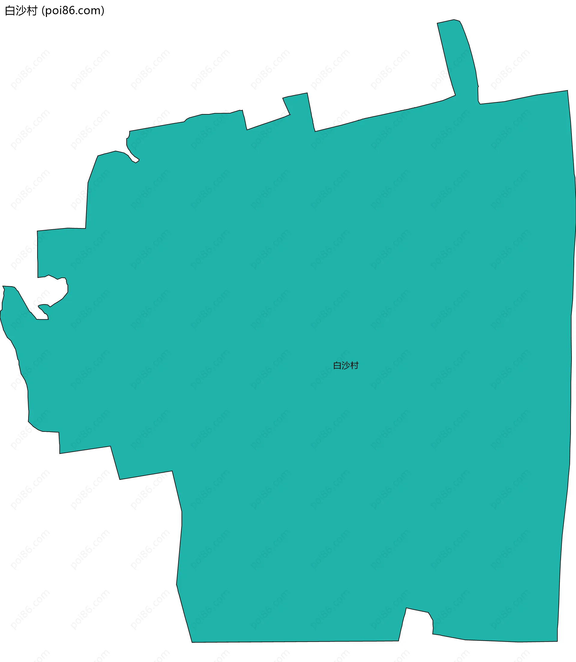 白沙村边界地图