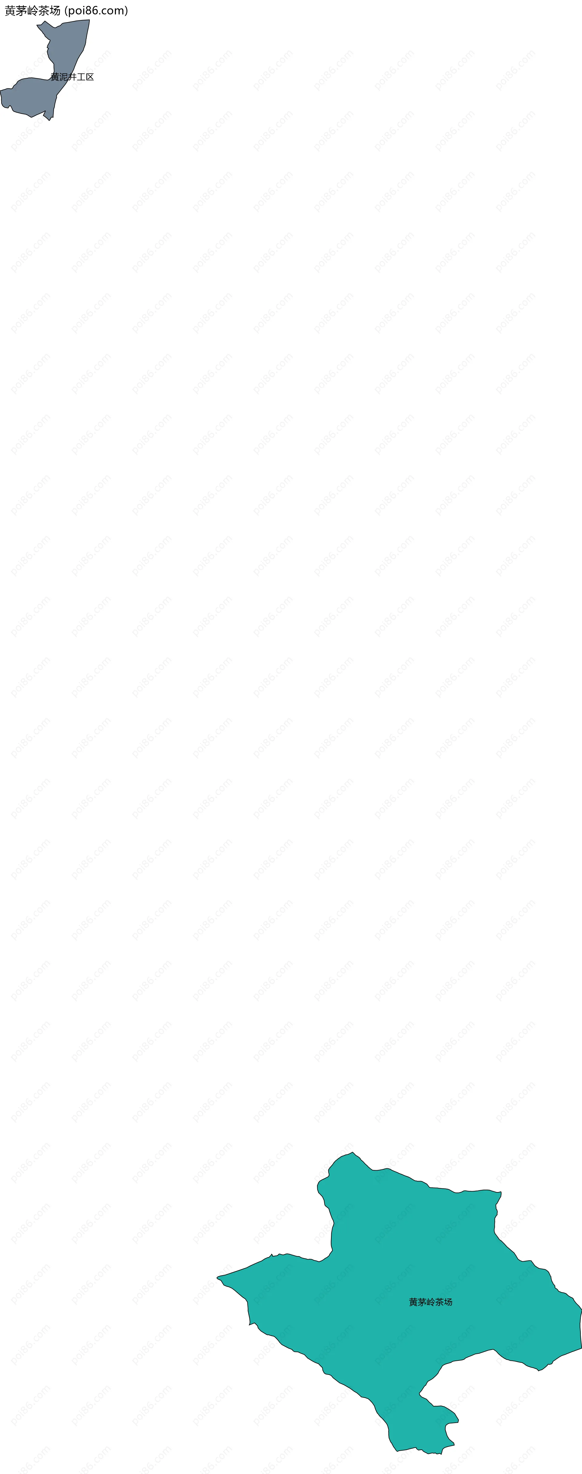 黄茅岭茶场边界地图(五级行政区划)
