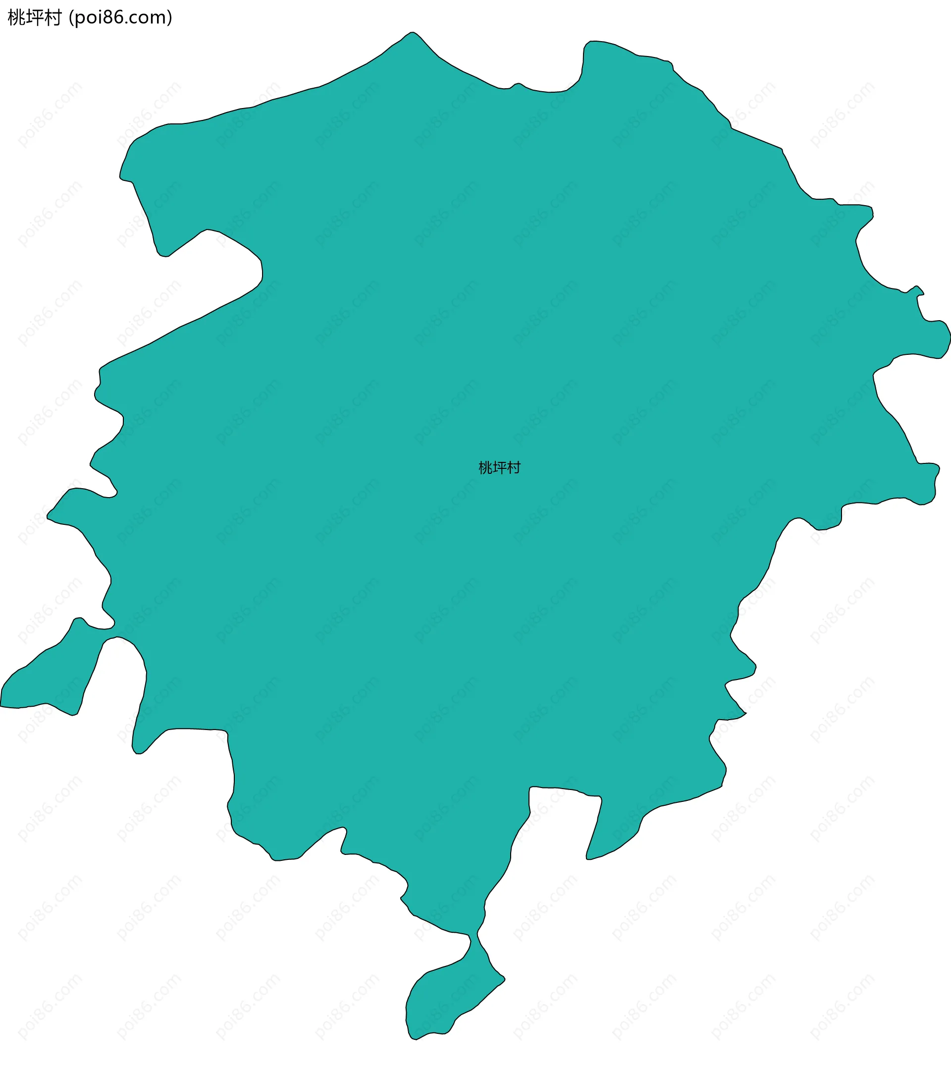 桃坪村边界地图