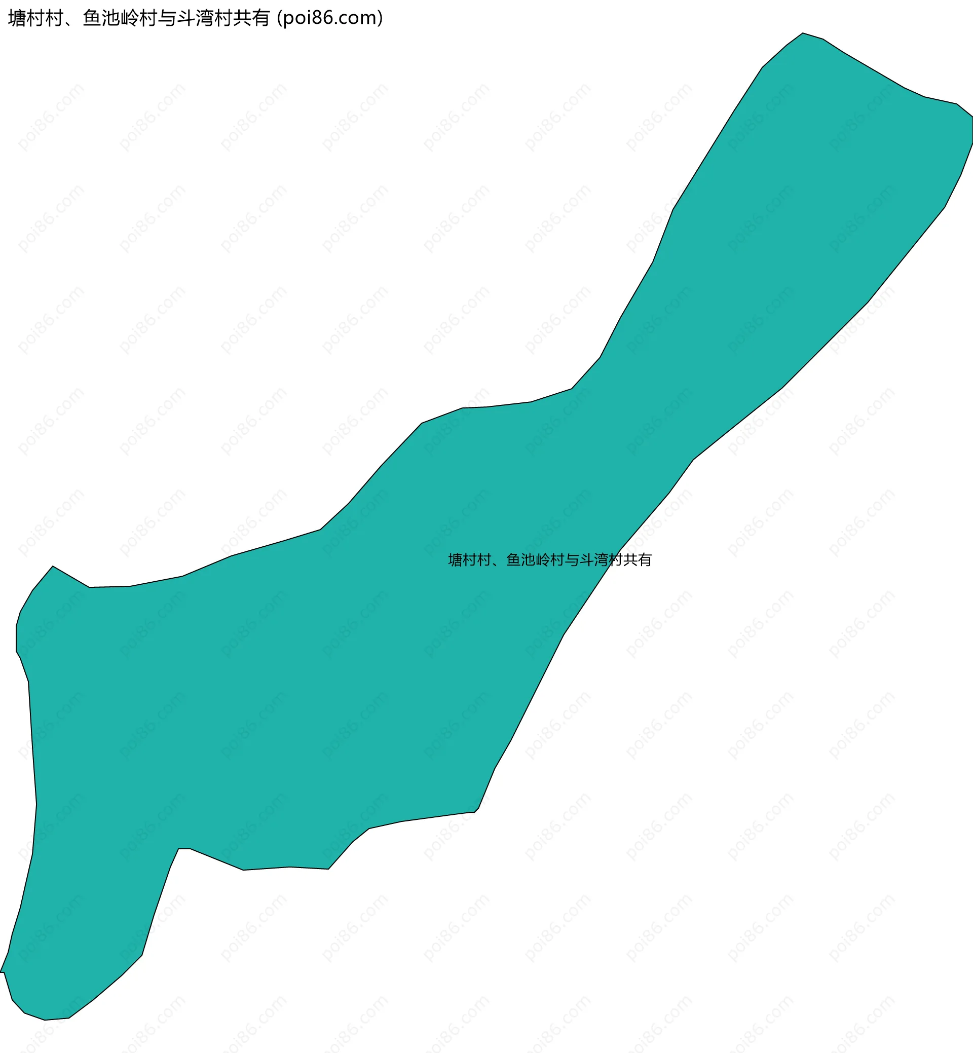 塘村村、鱼池岭村与斗湾村共有边界地图