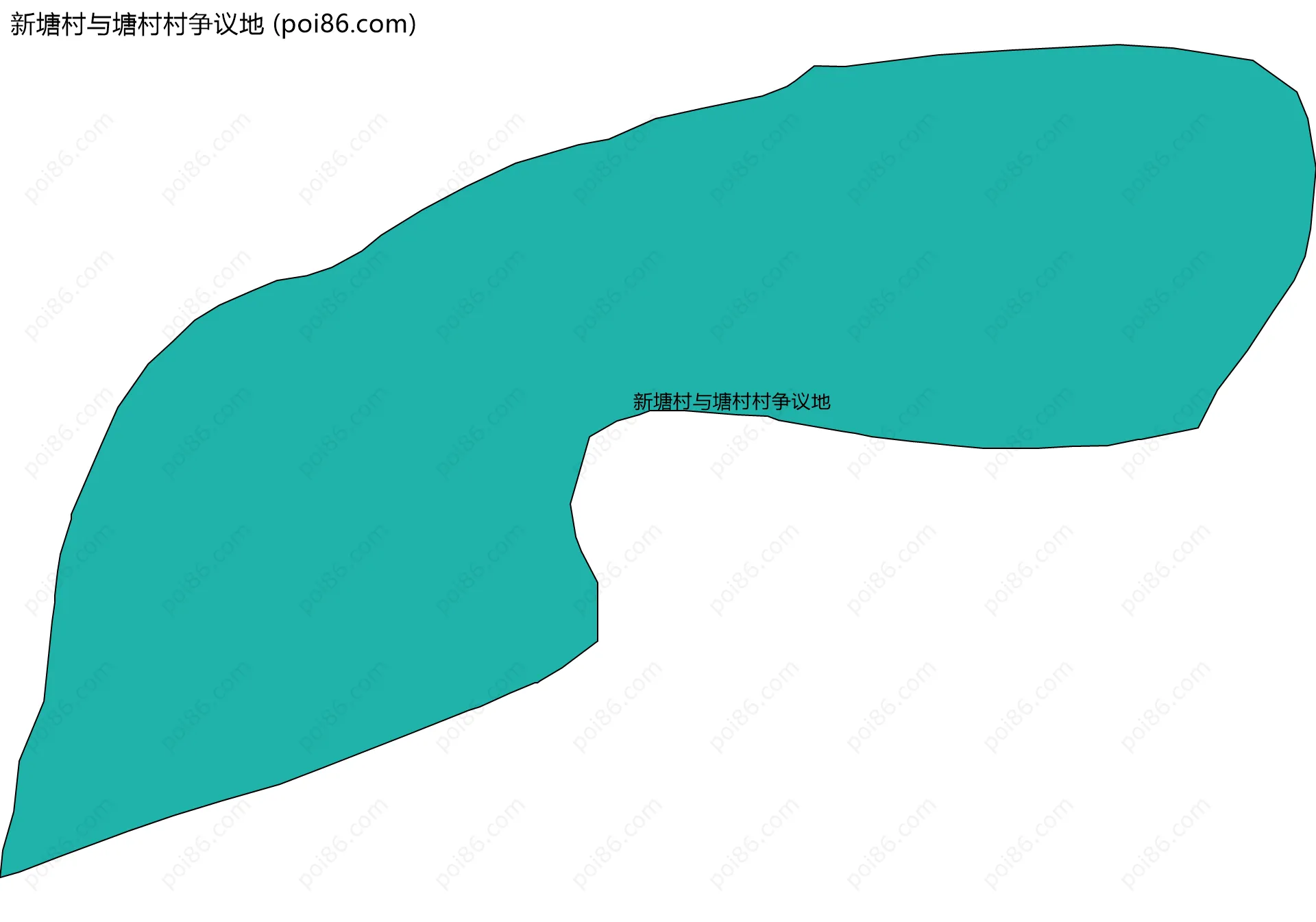 新塘村与塘村村争议地边界地图