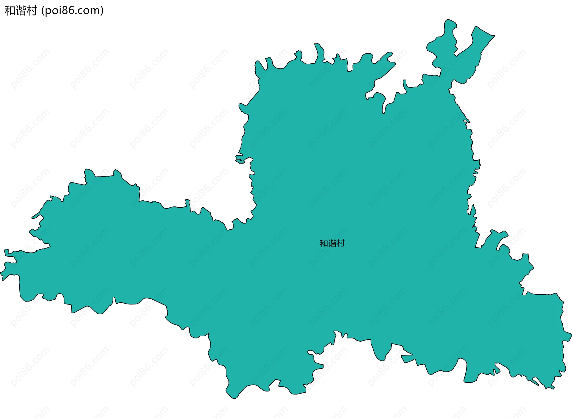 和谐村边界地图