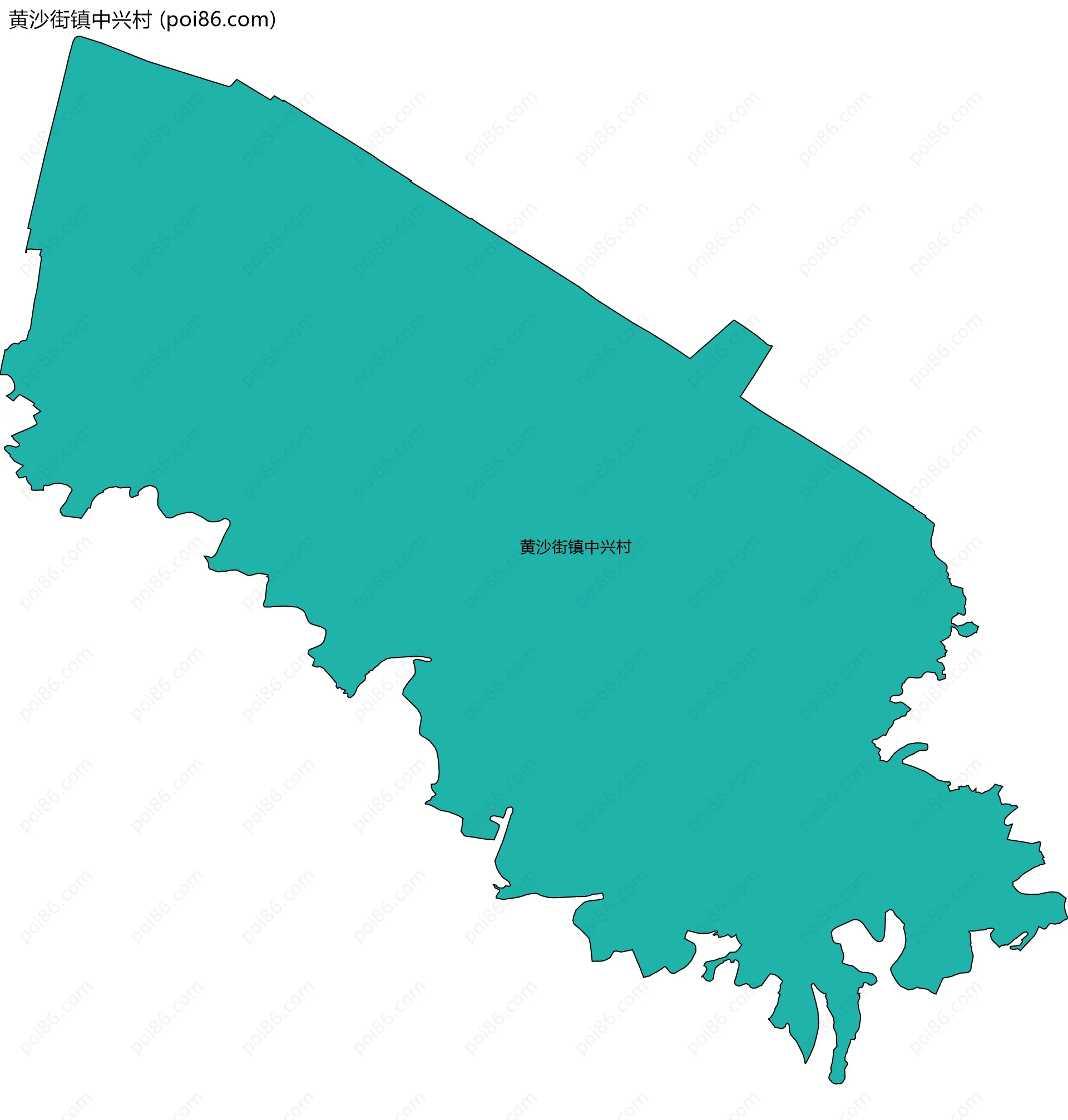 黄沙街镇中兴村边界地图
