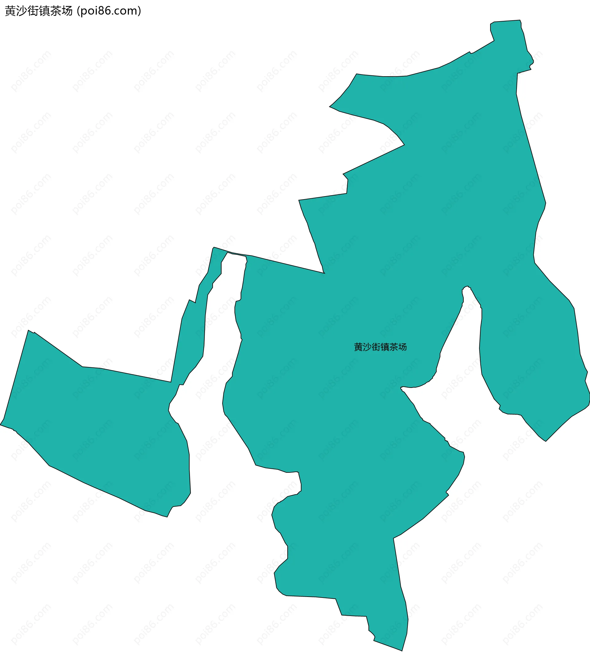 黄沙街镇茶场边界地图