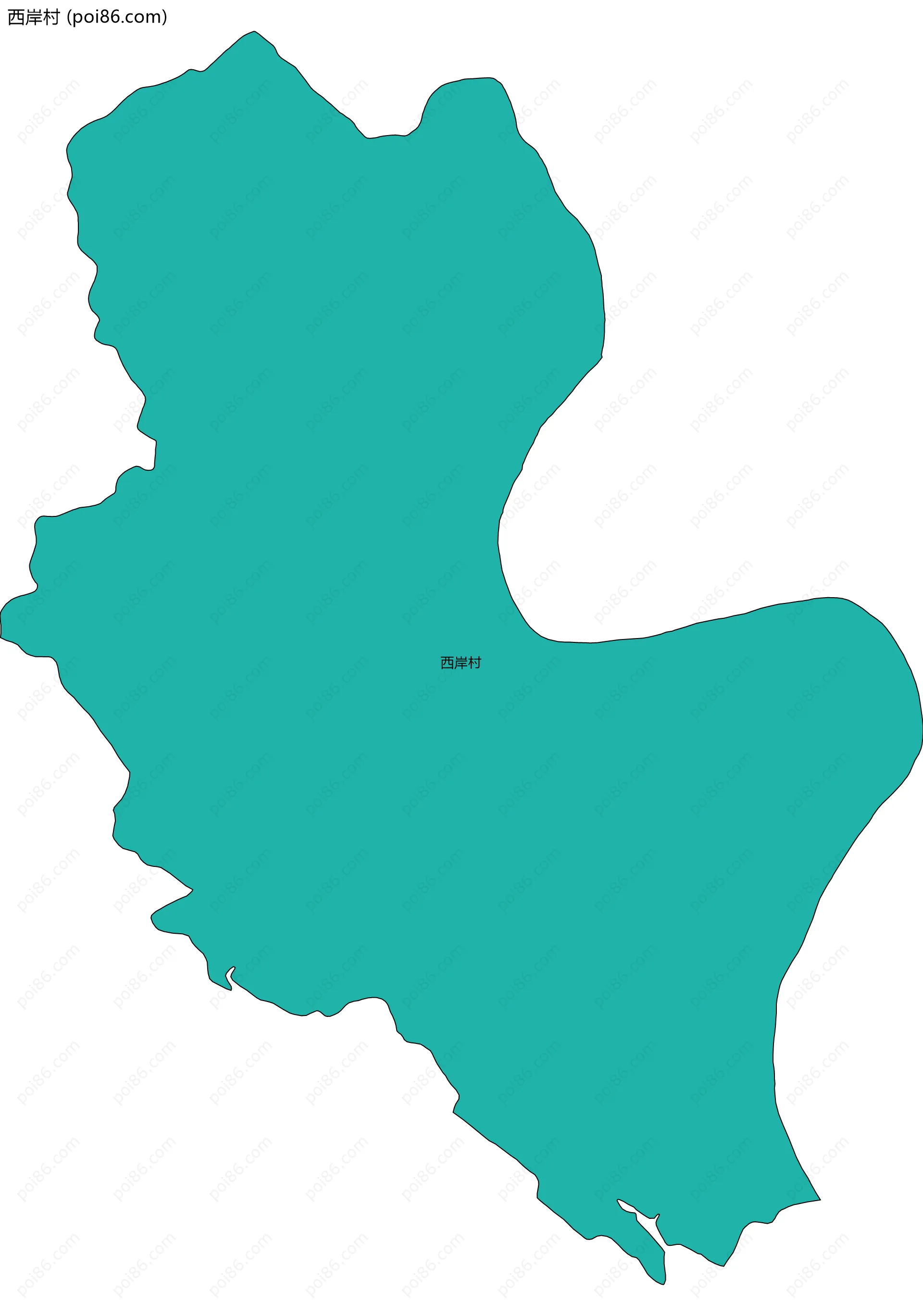 西岸村边界地图