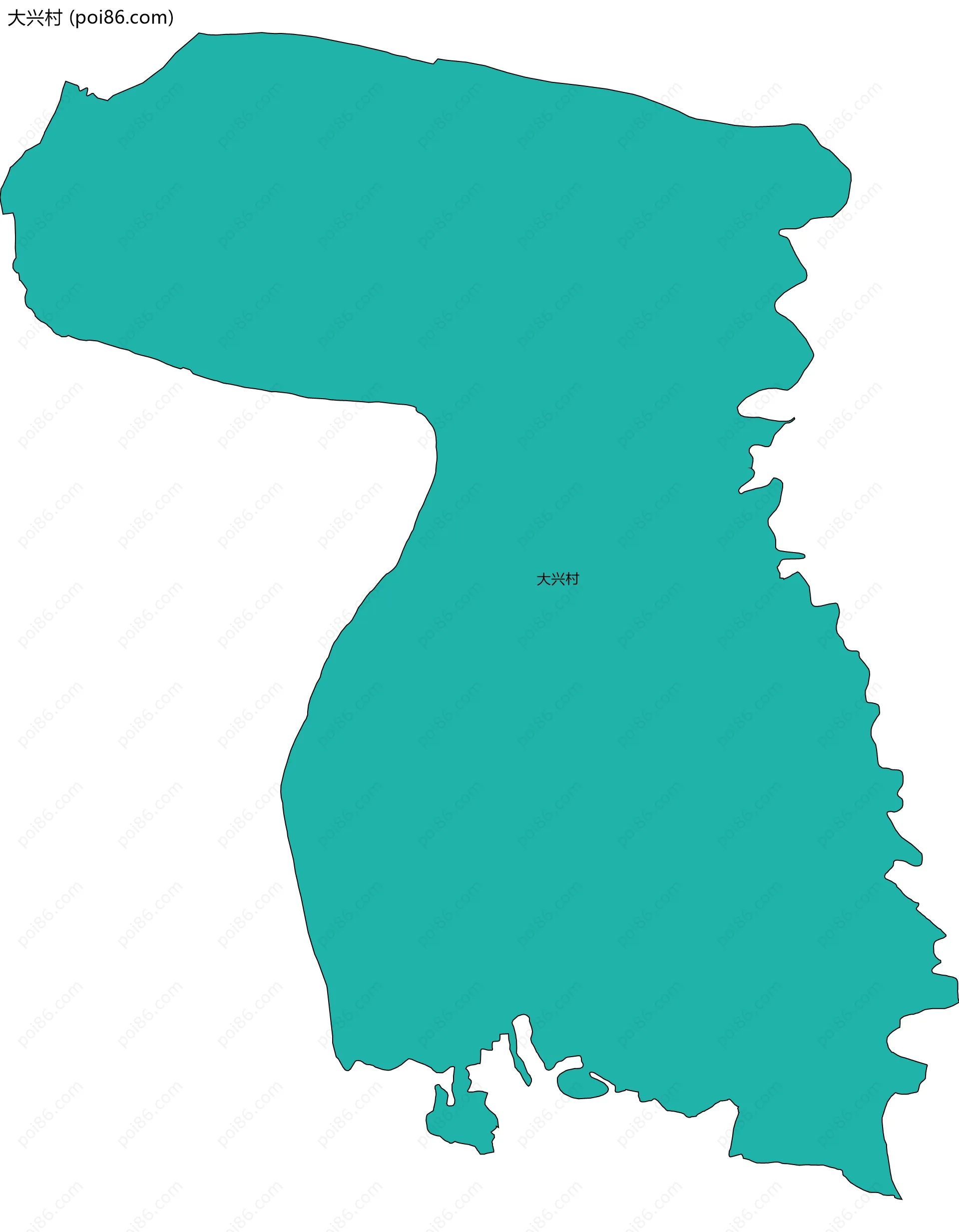 大兴村边界地图