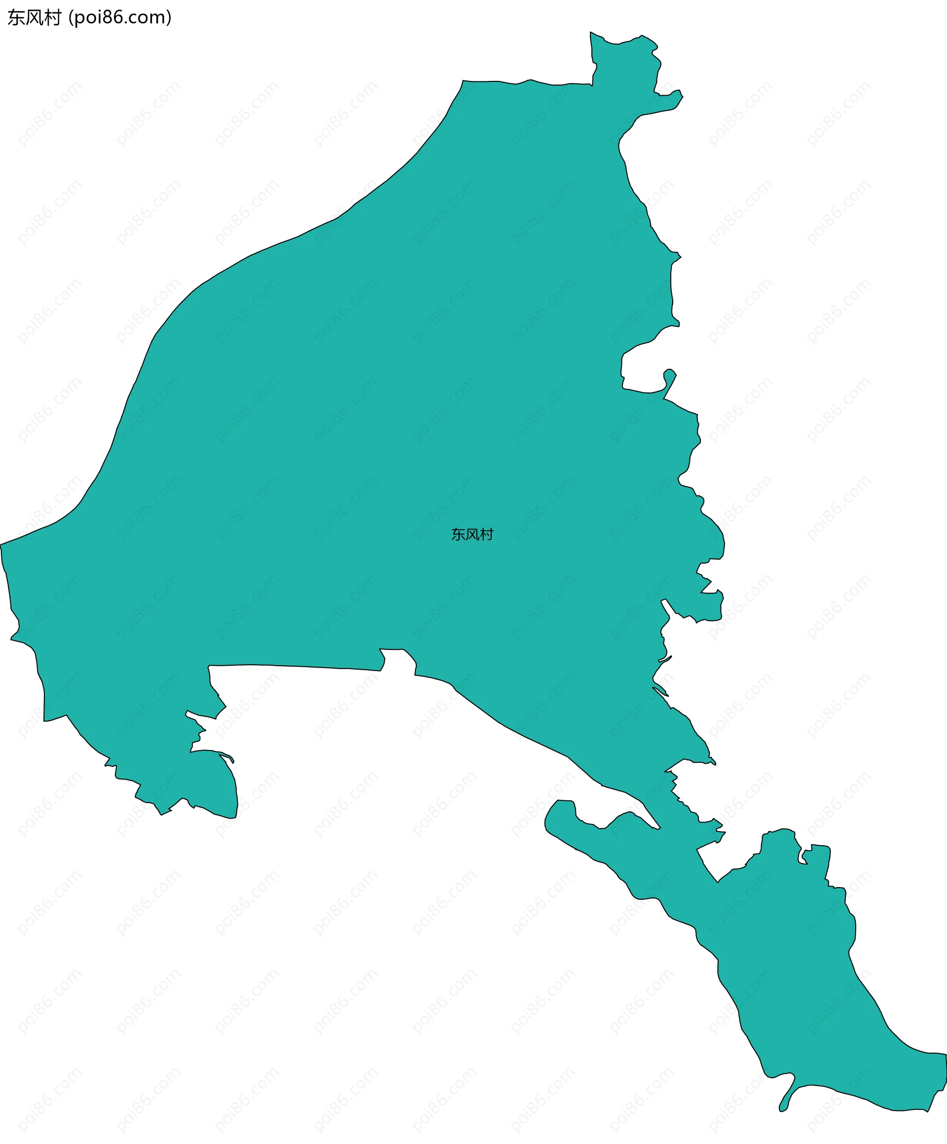 东风村边界地图