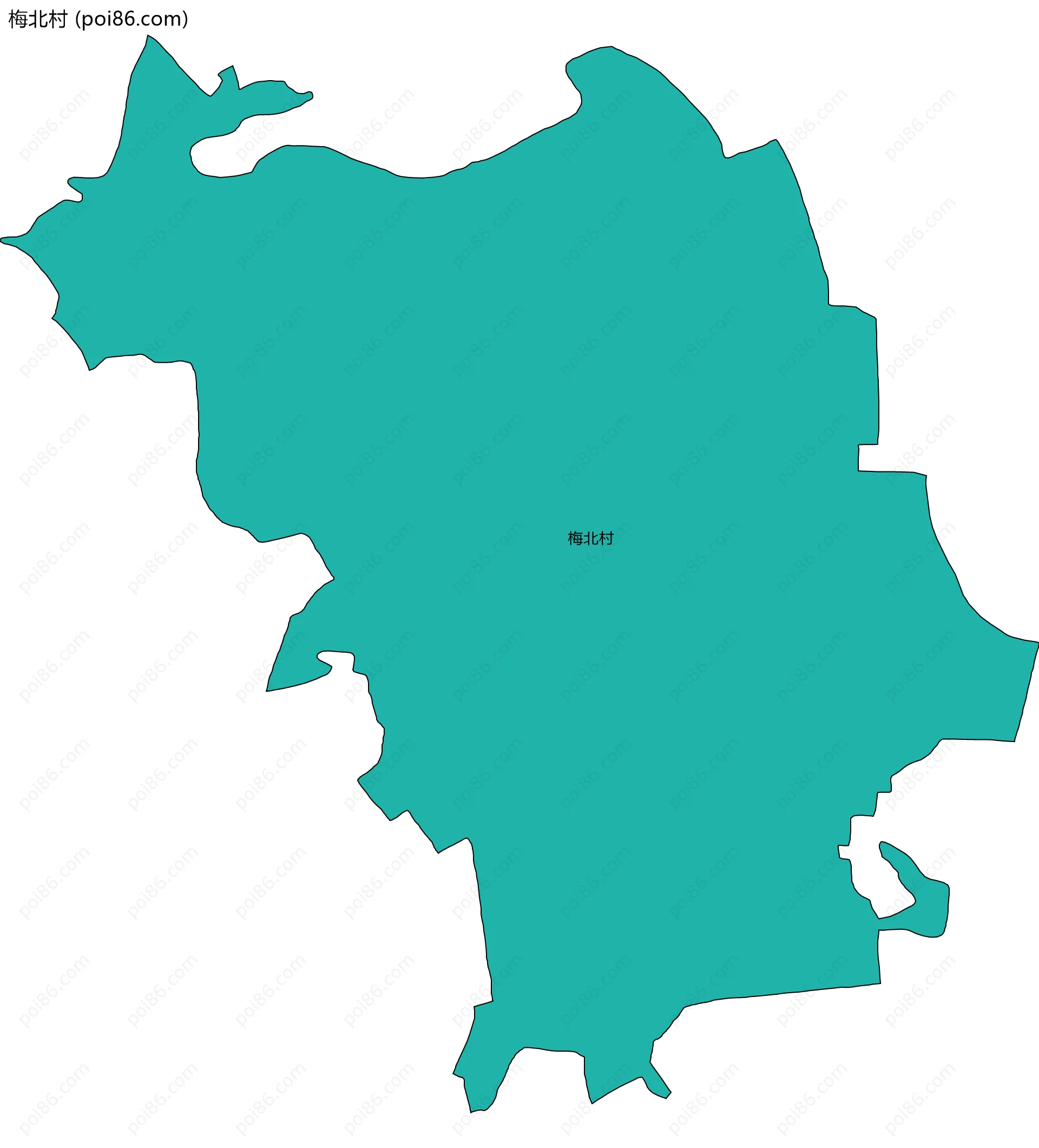 梅北村边界地图