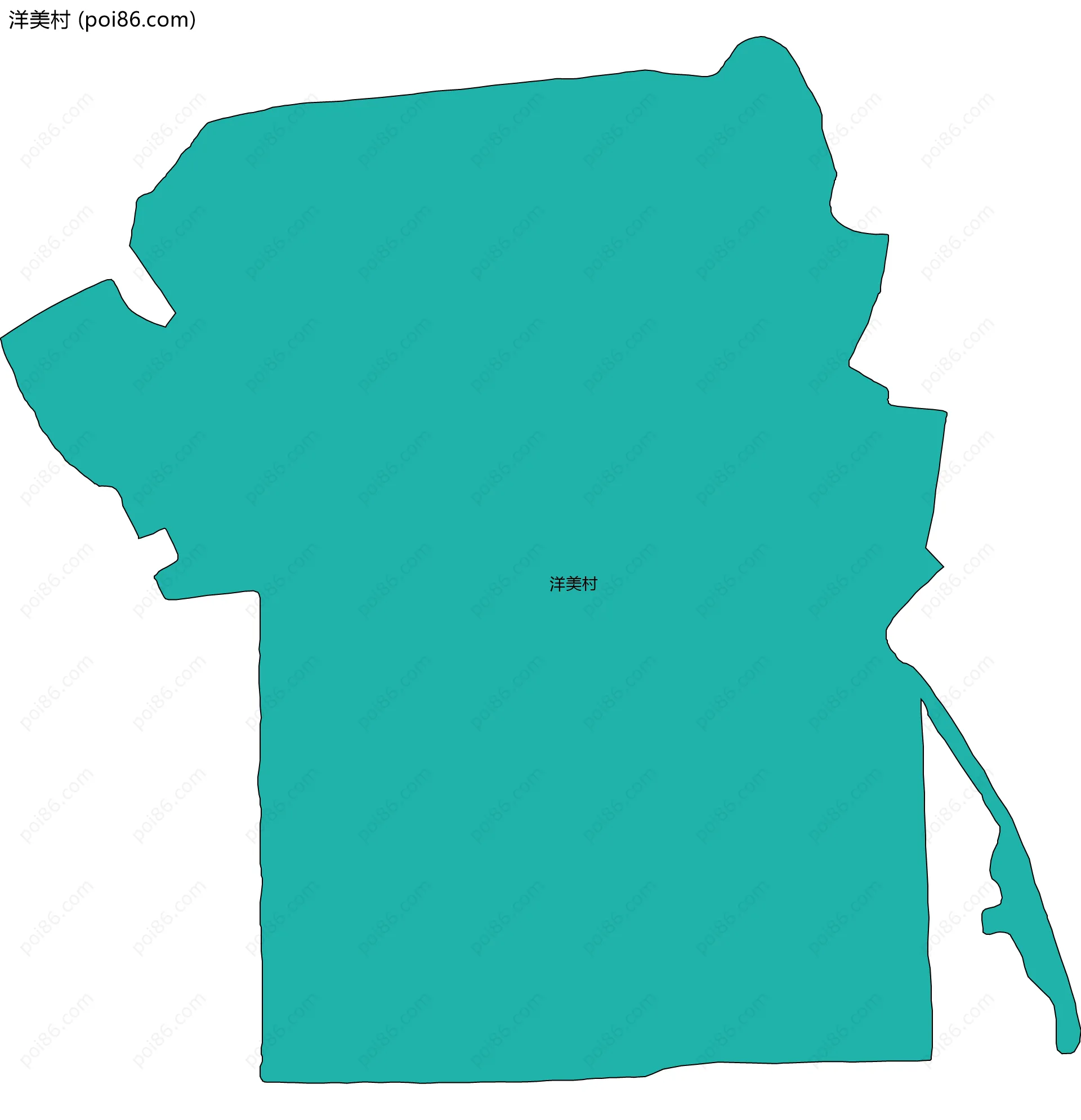 洋美村边界地图