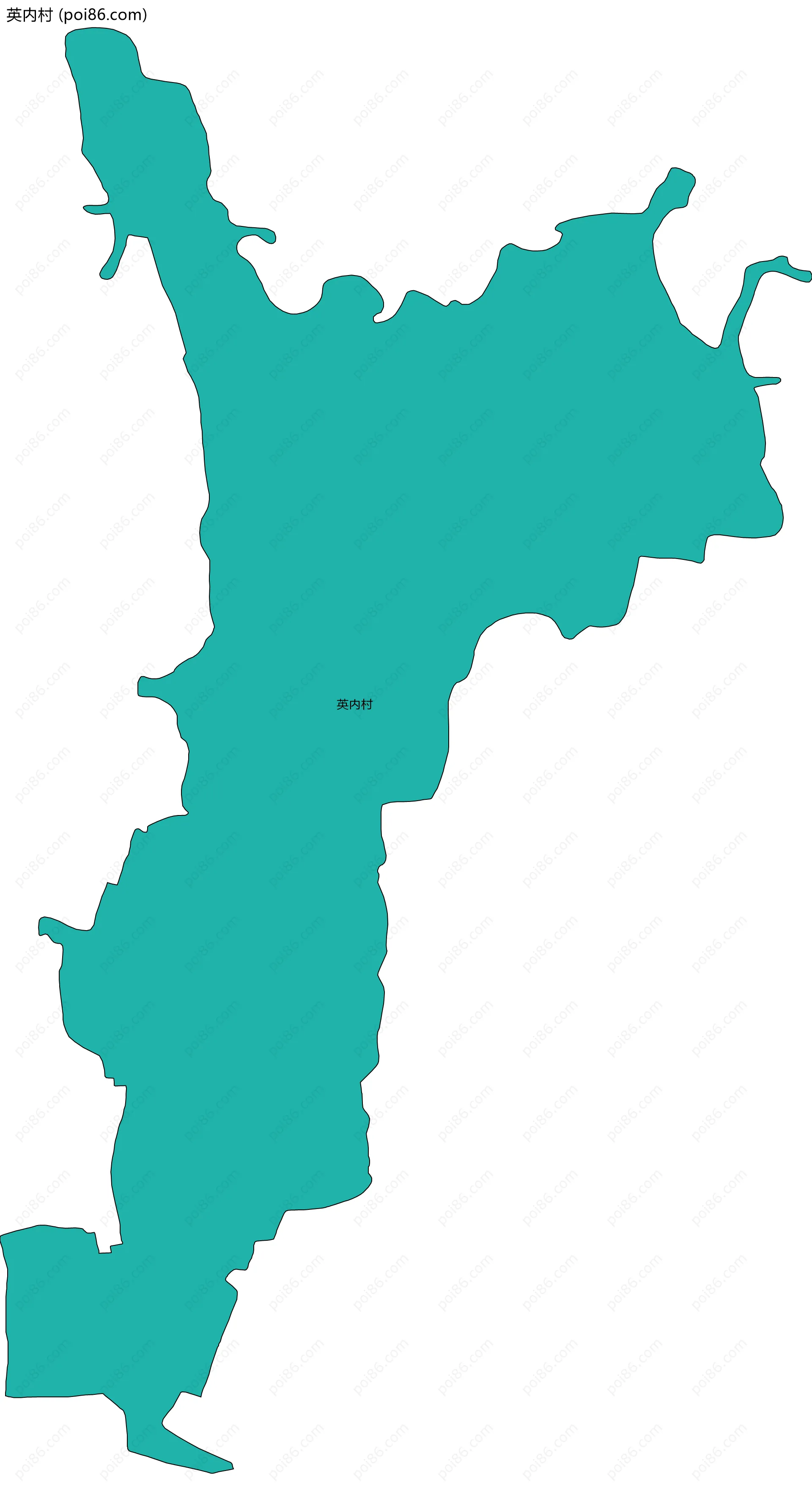 英内村边界地图