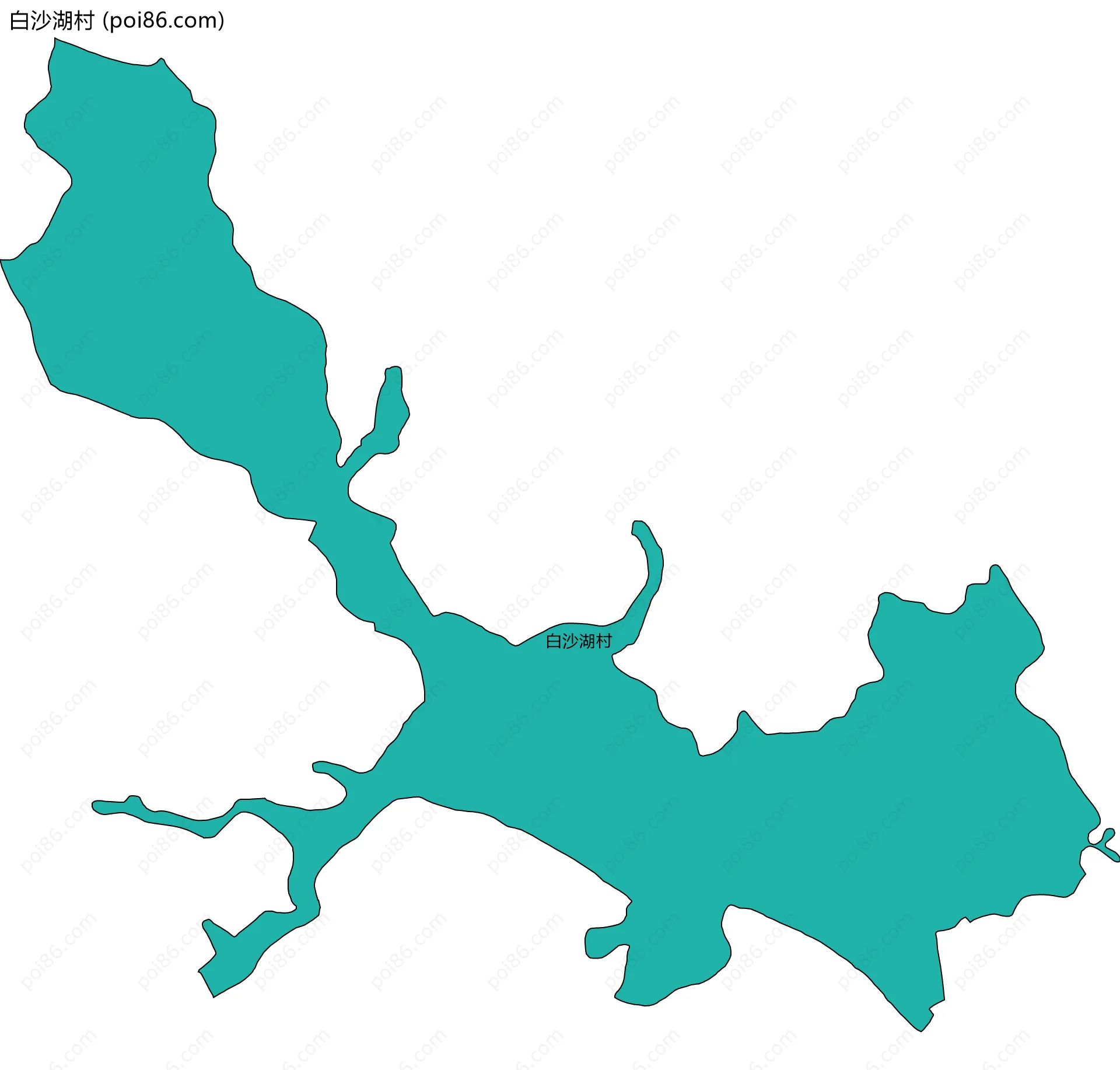 白沙湖村边界地图