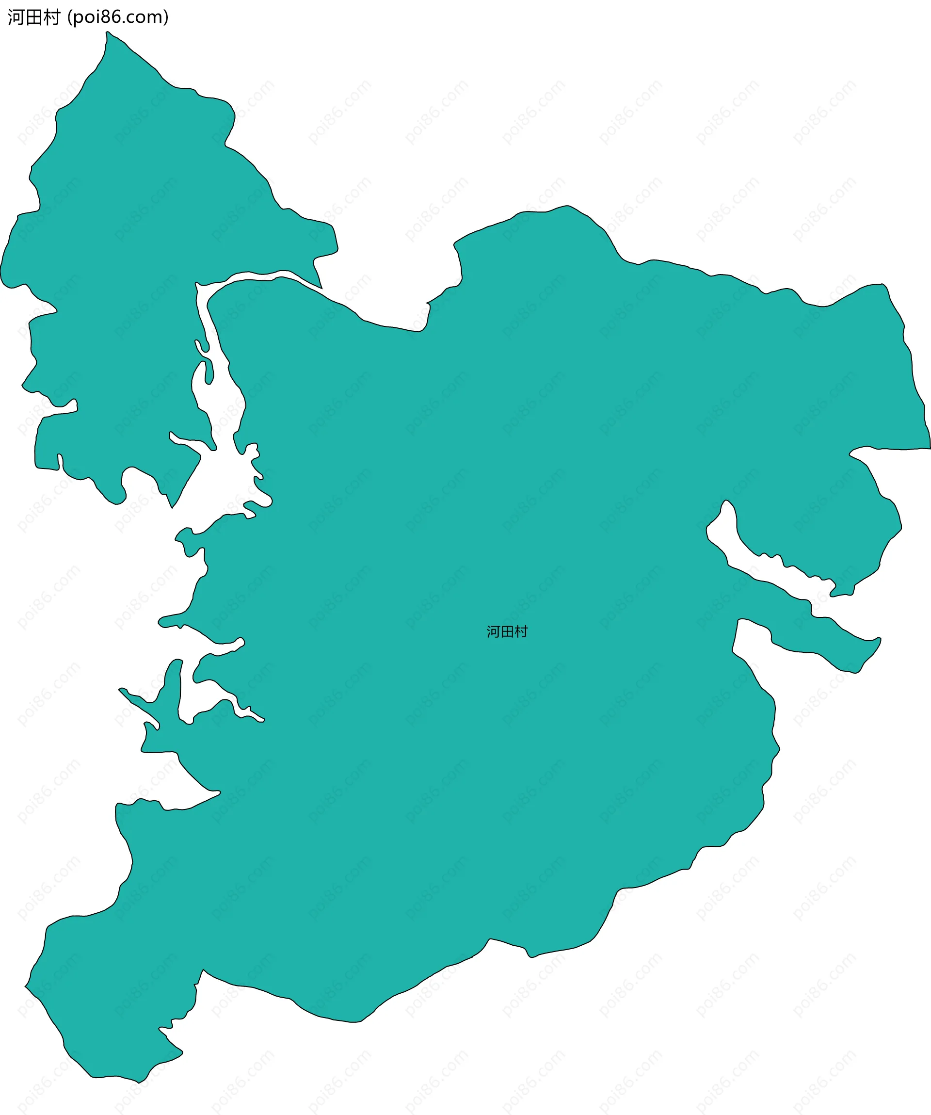 河田村边界地图