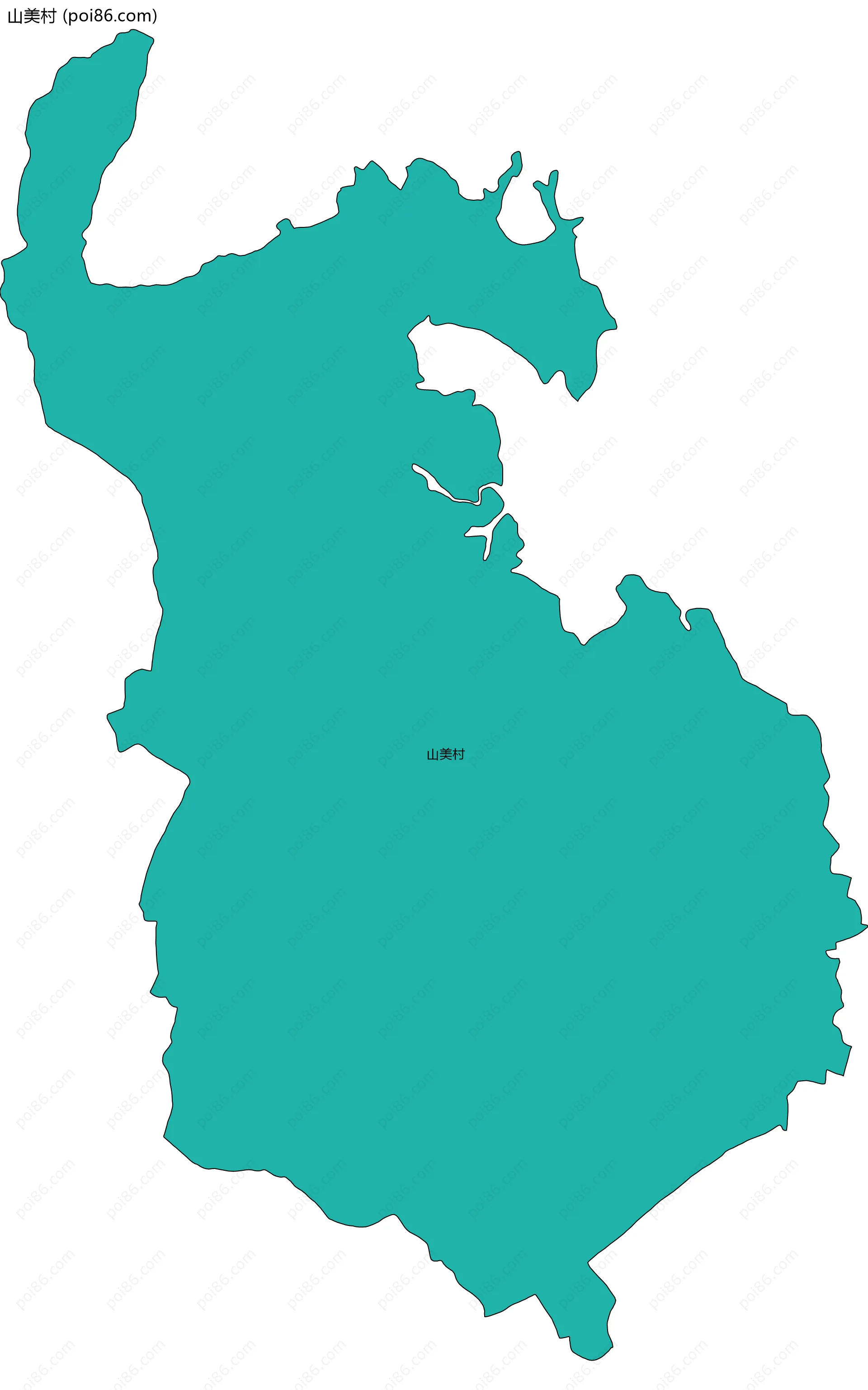 山美村边界地图