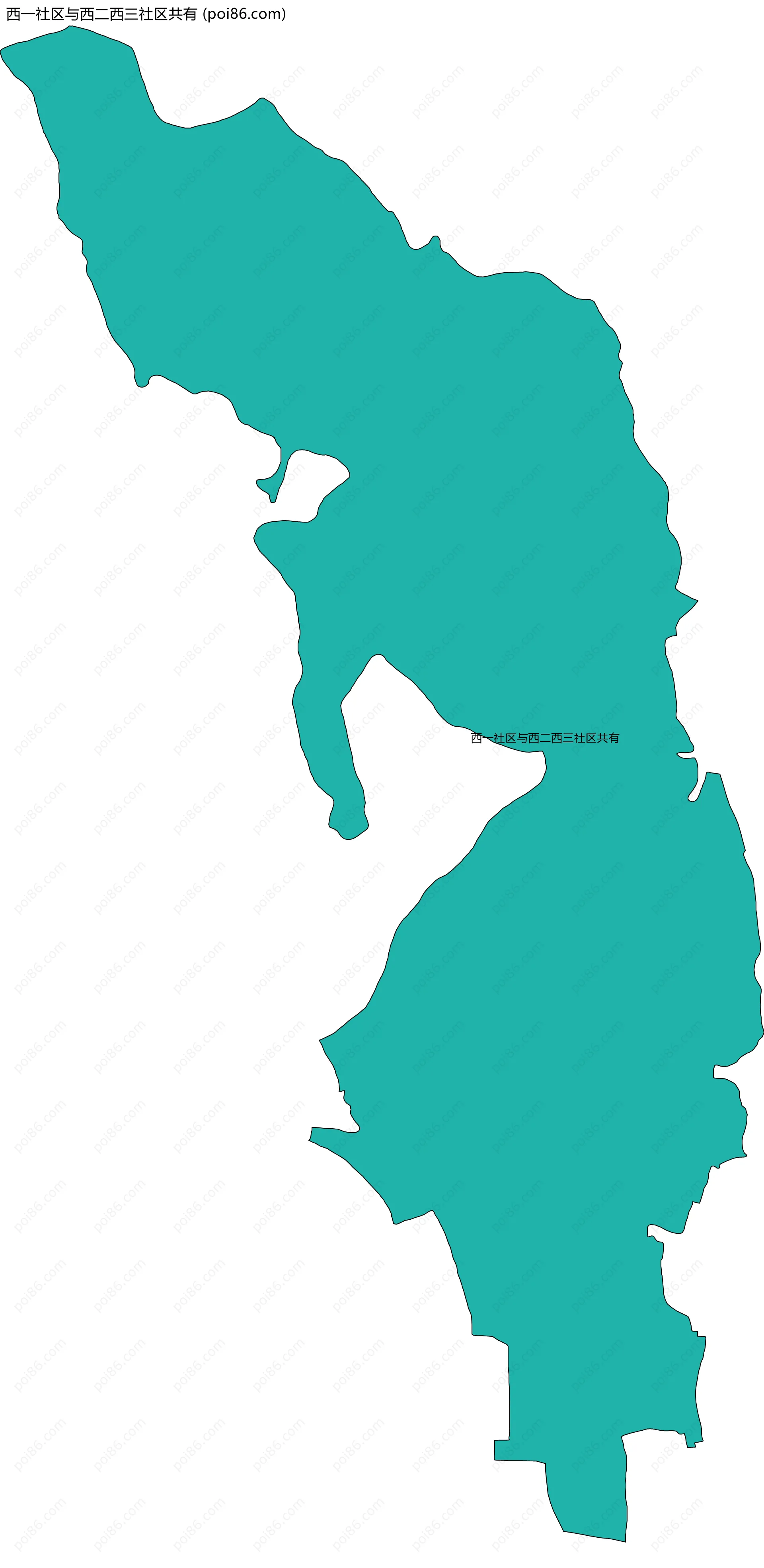 西一社区与西二西三社区共有边界地图