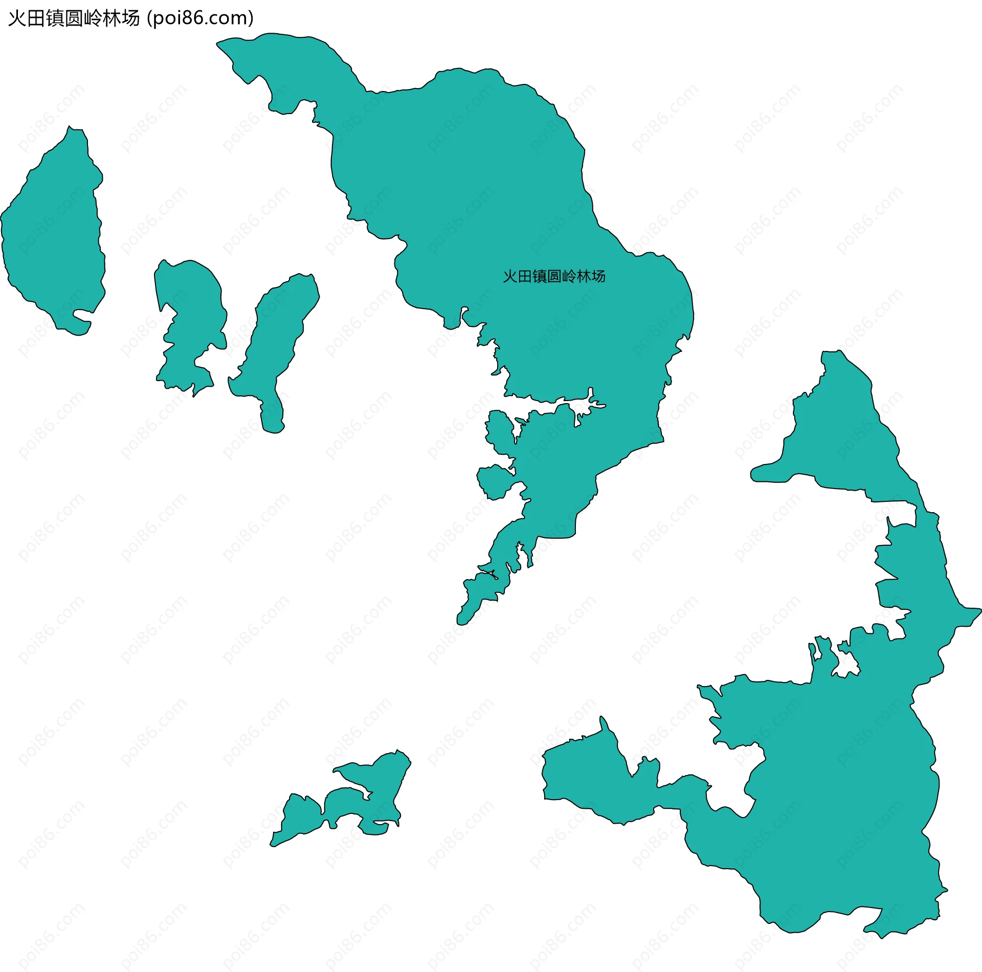 火田镇圆岭林场边界地图