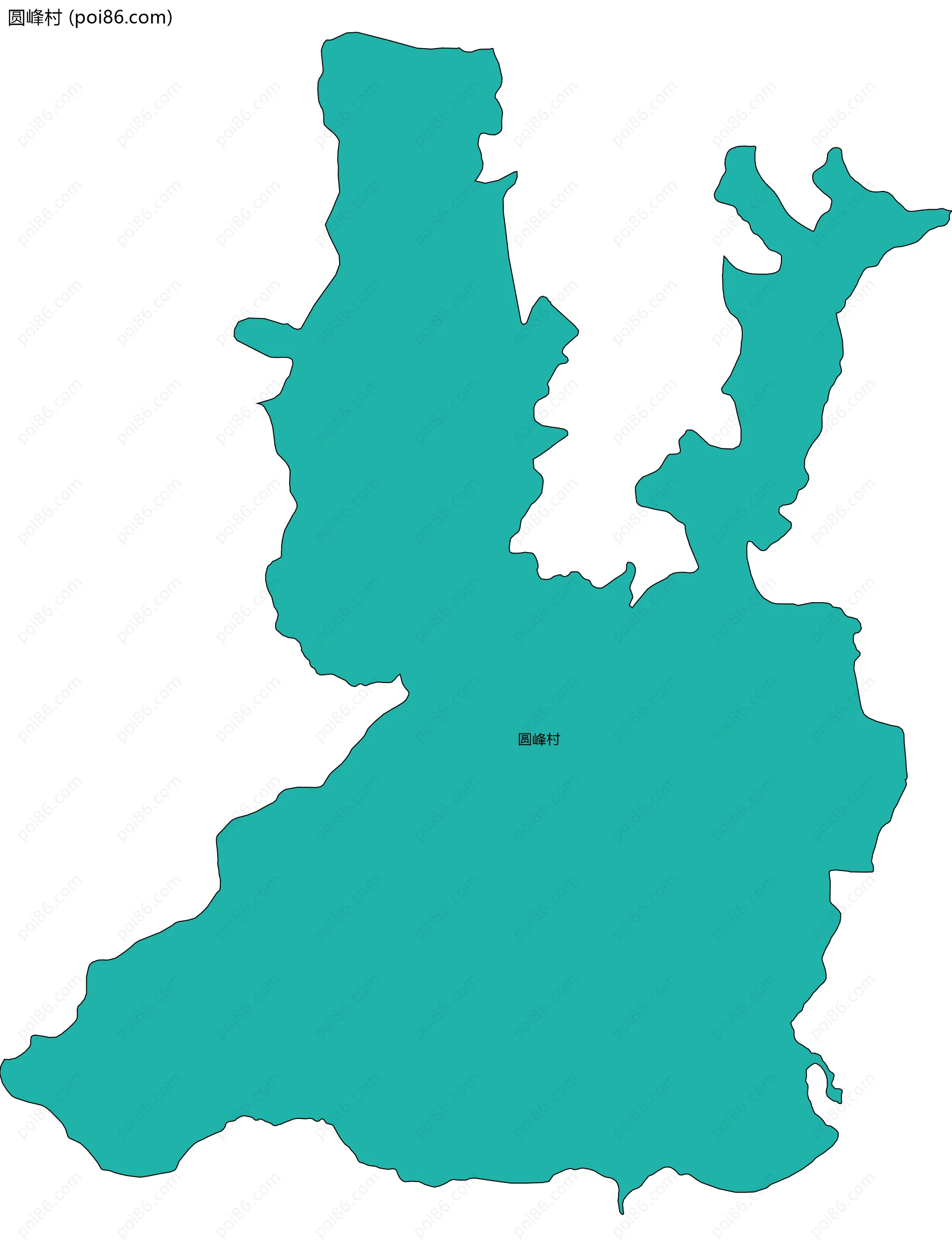 圆峰村边界地图