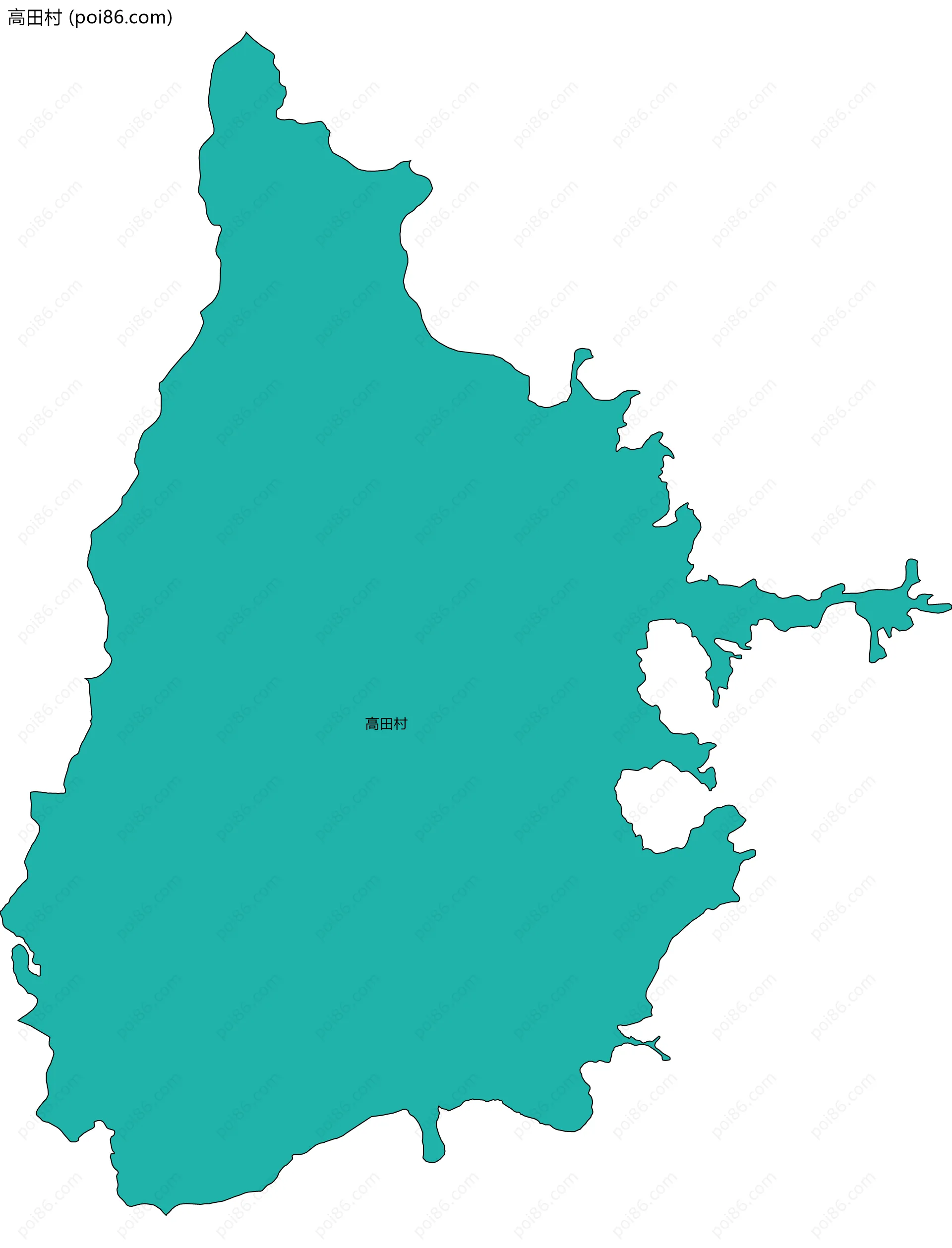 高田村边界地图