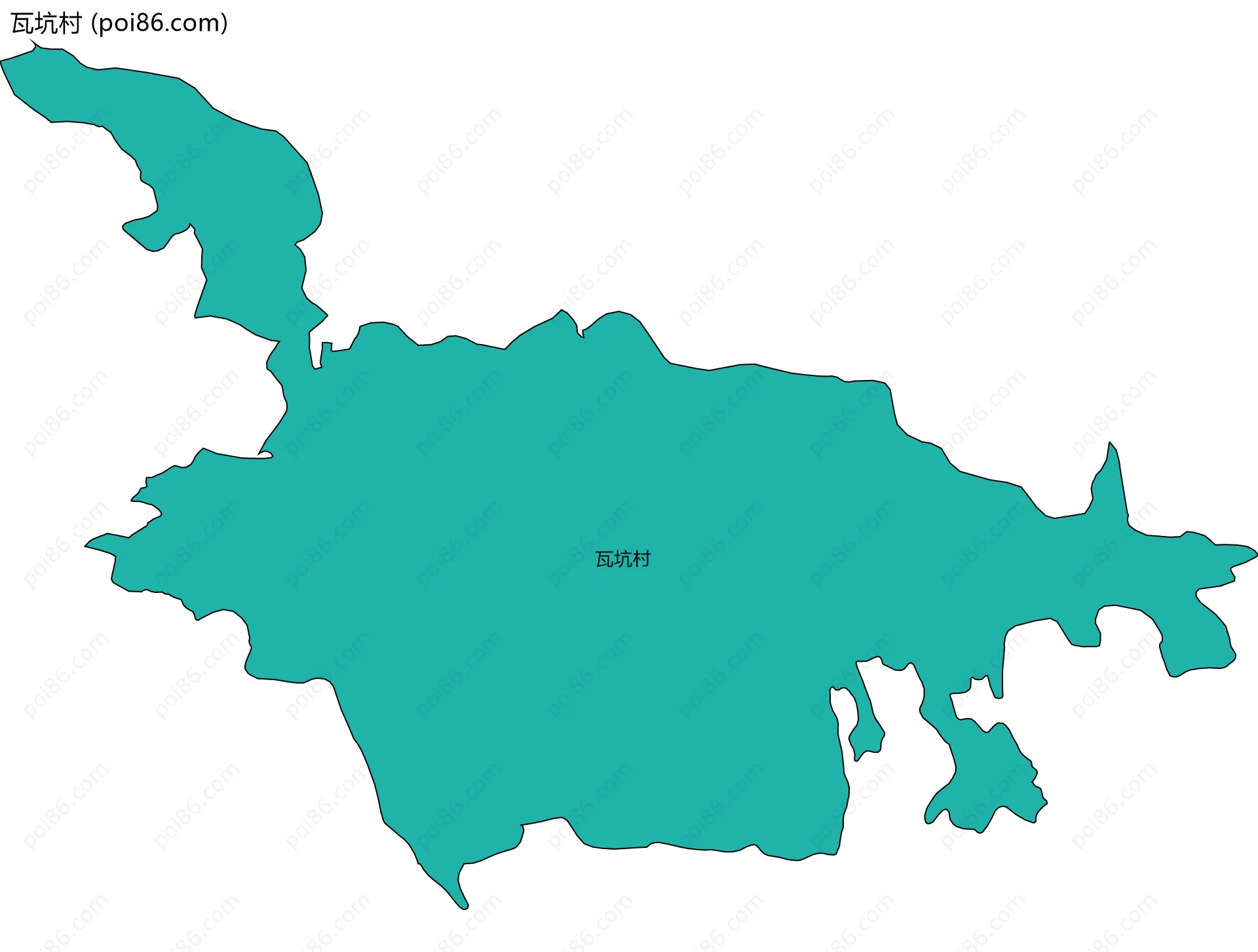 瓦坑村边界地图