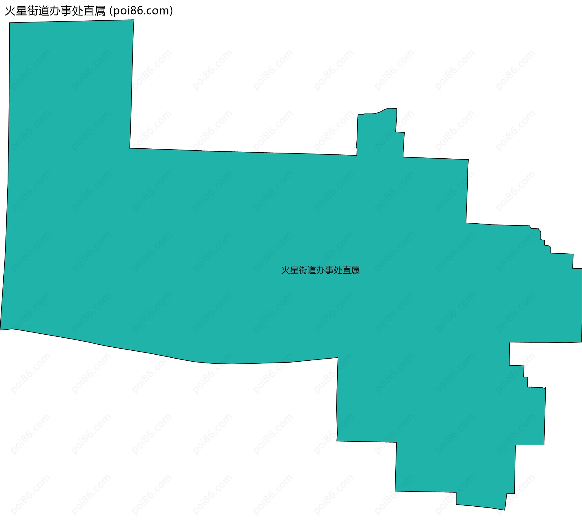 火星街道办事处直属边界地图