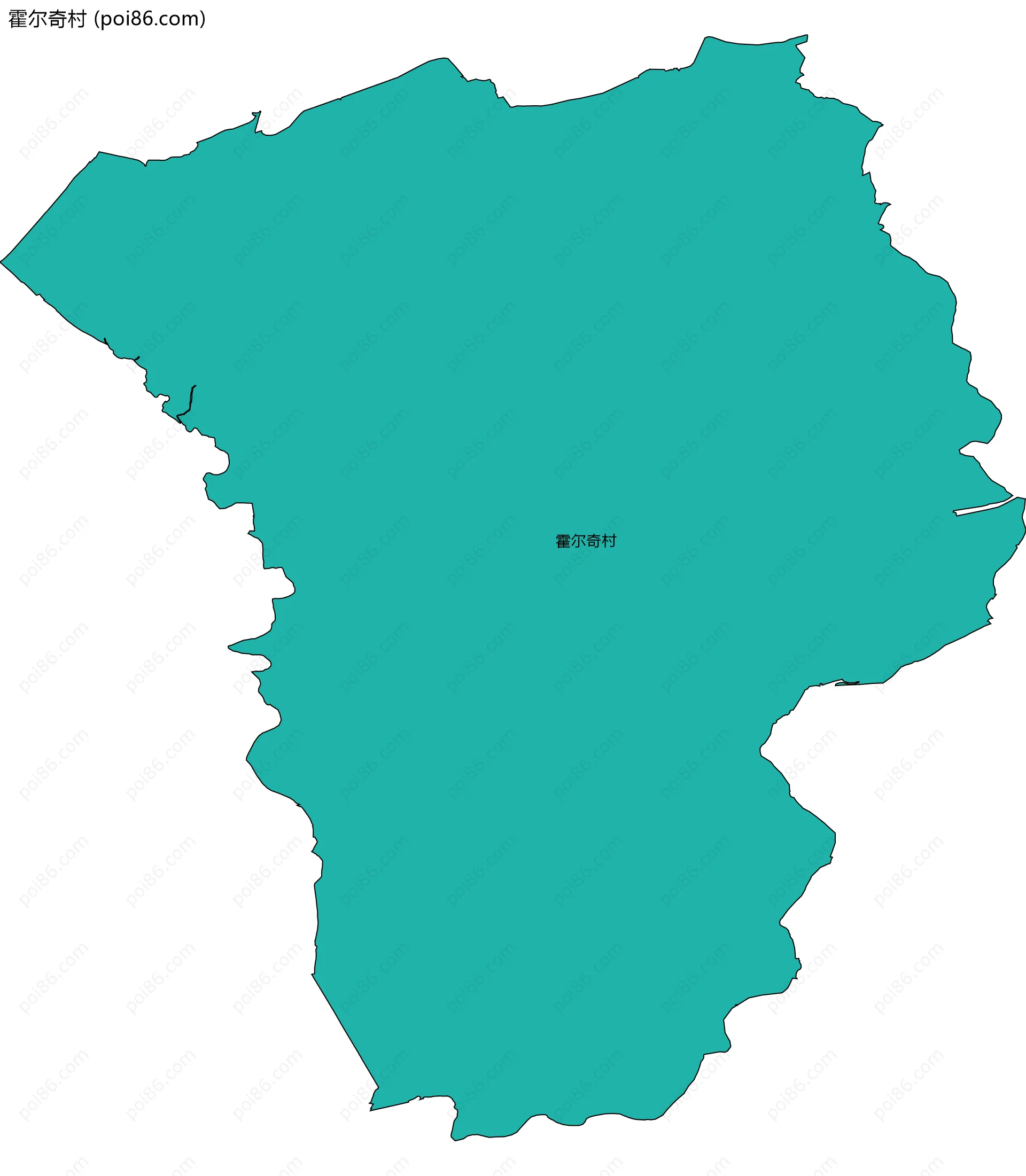 霍尔奇村边界地图