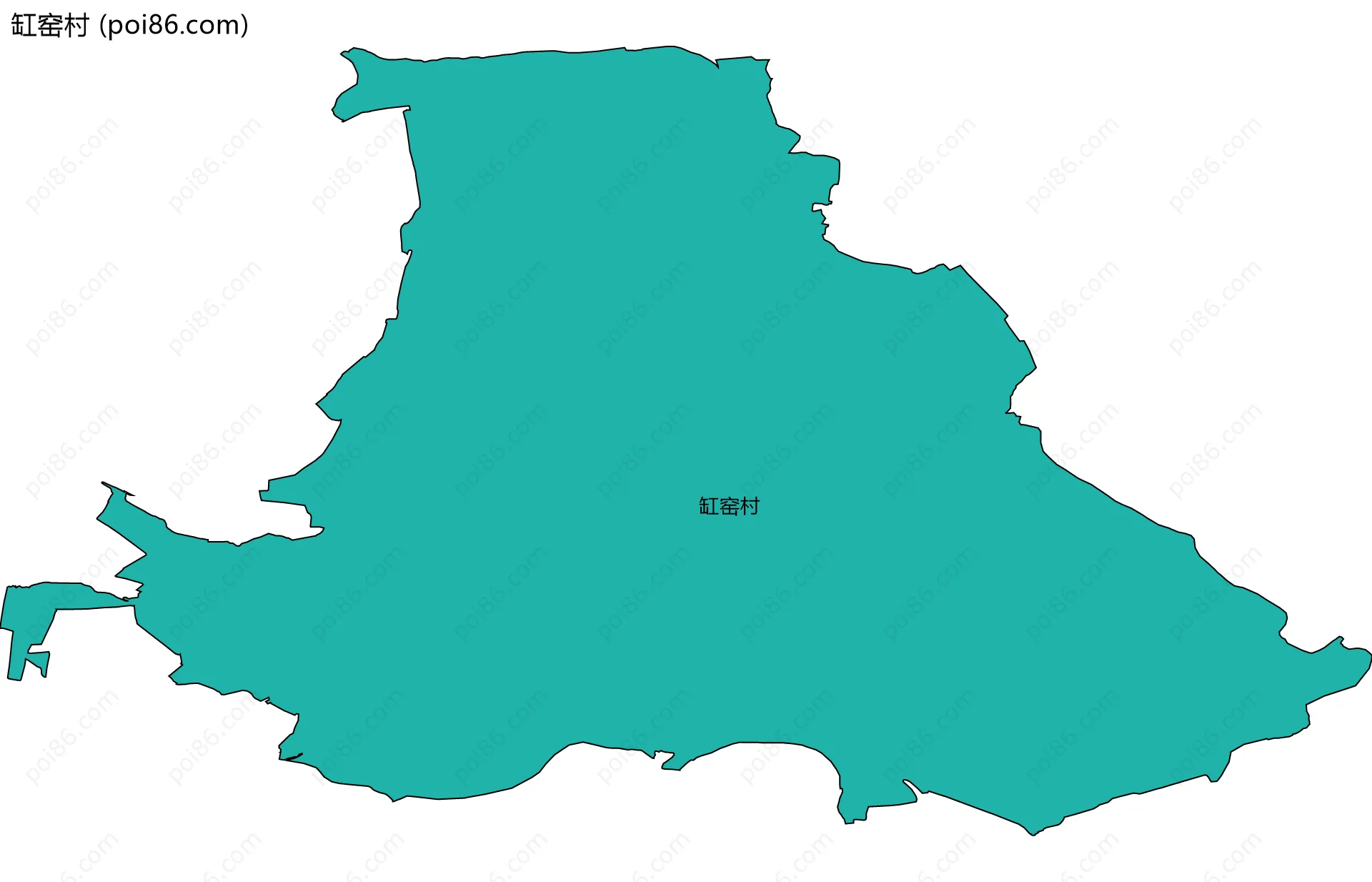 缸窑村边界地图