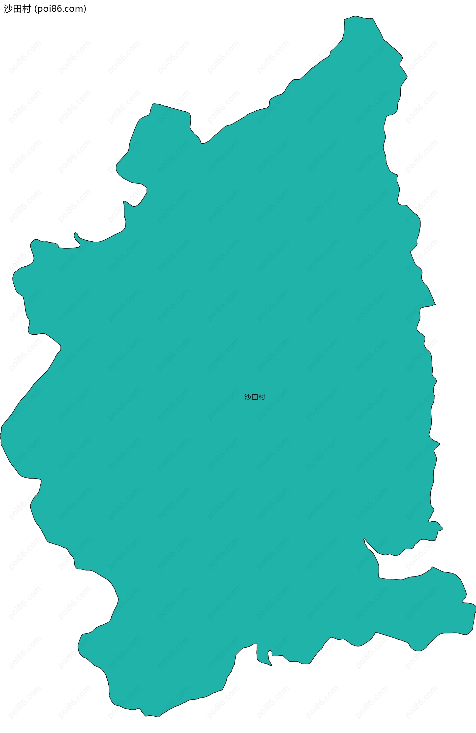 沙田村边界地图