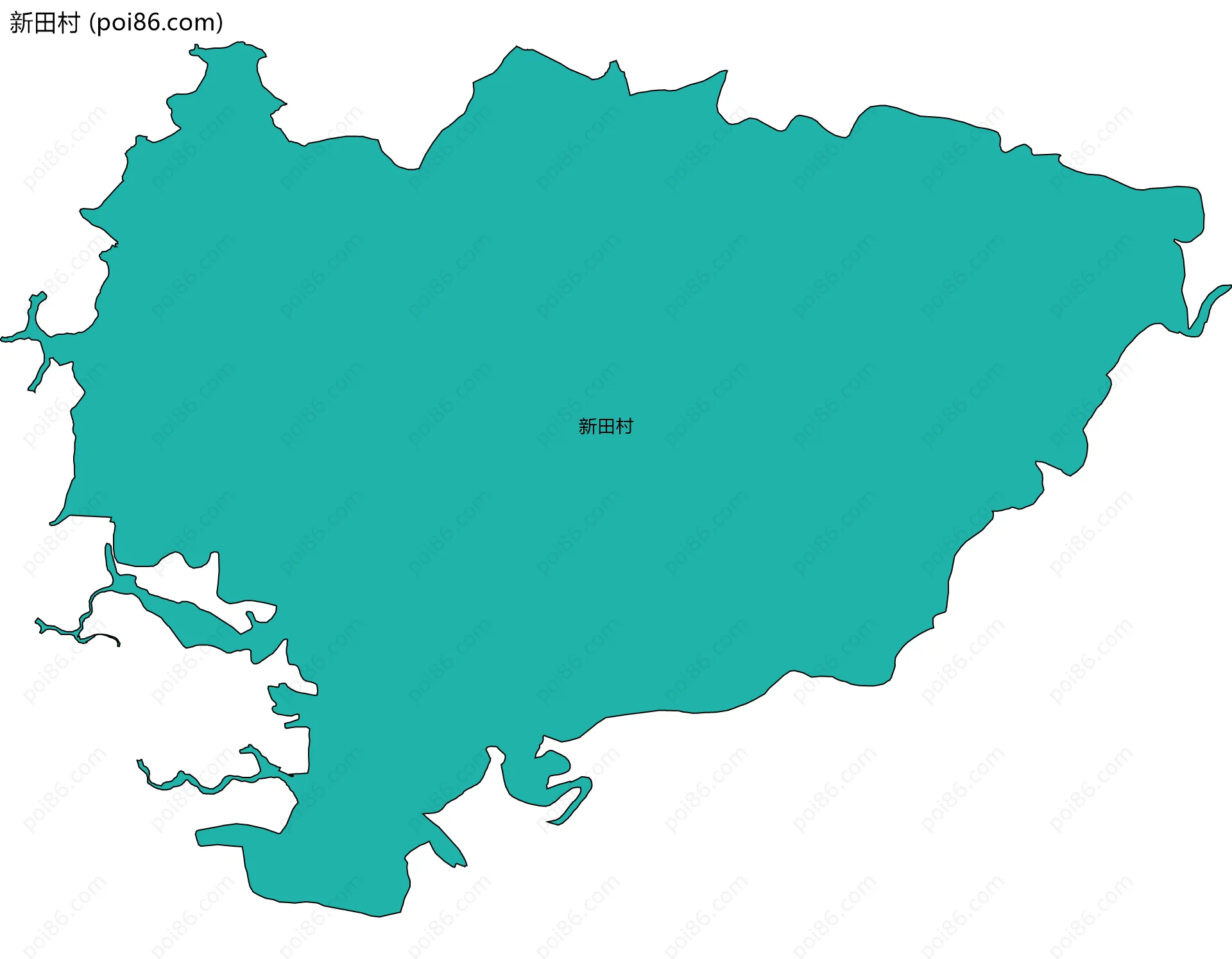 新田村边界地图