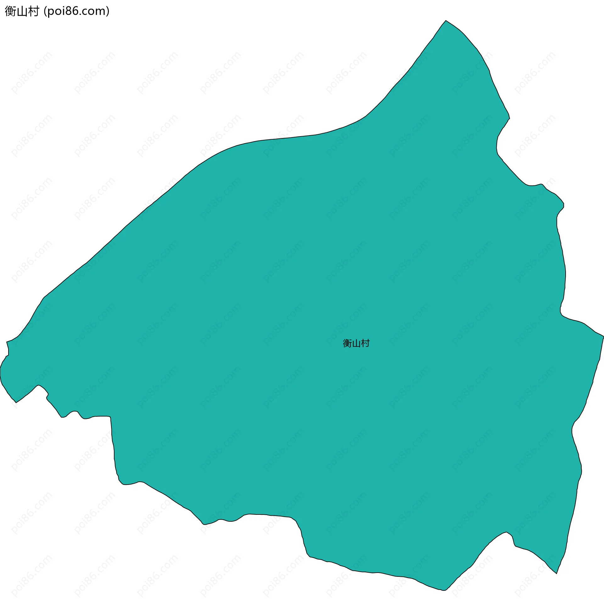 衡山村边界地图