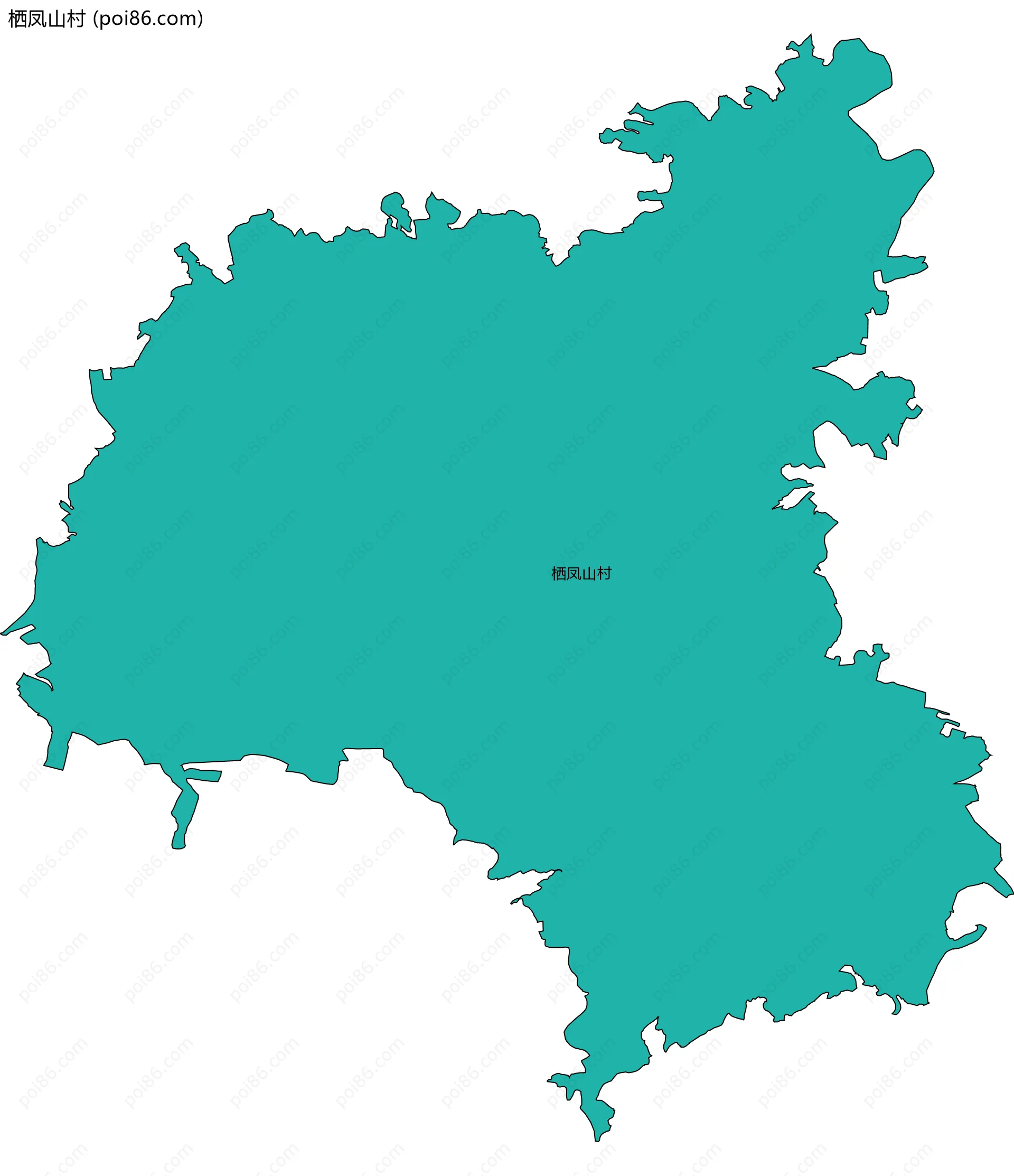 栖凤山村边界地图