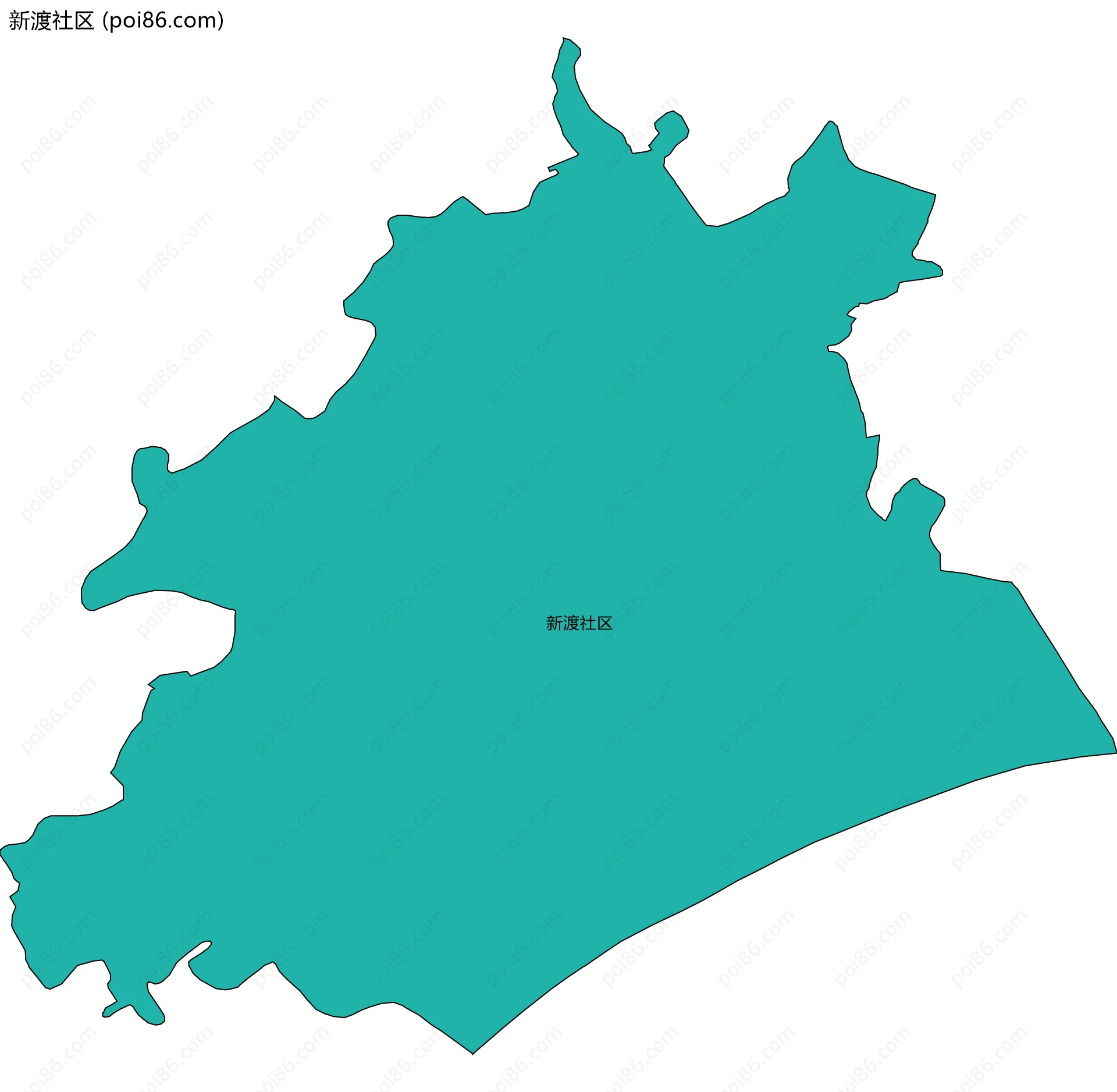 新渡社区边界地图