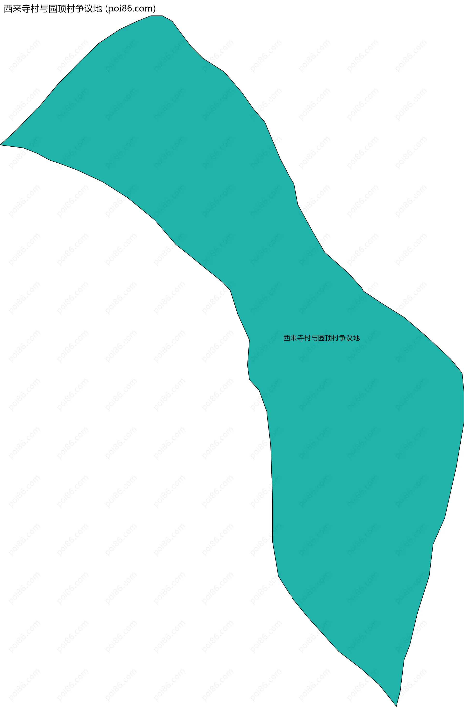 西来寺村与园顶村争议地边界地图