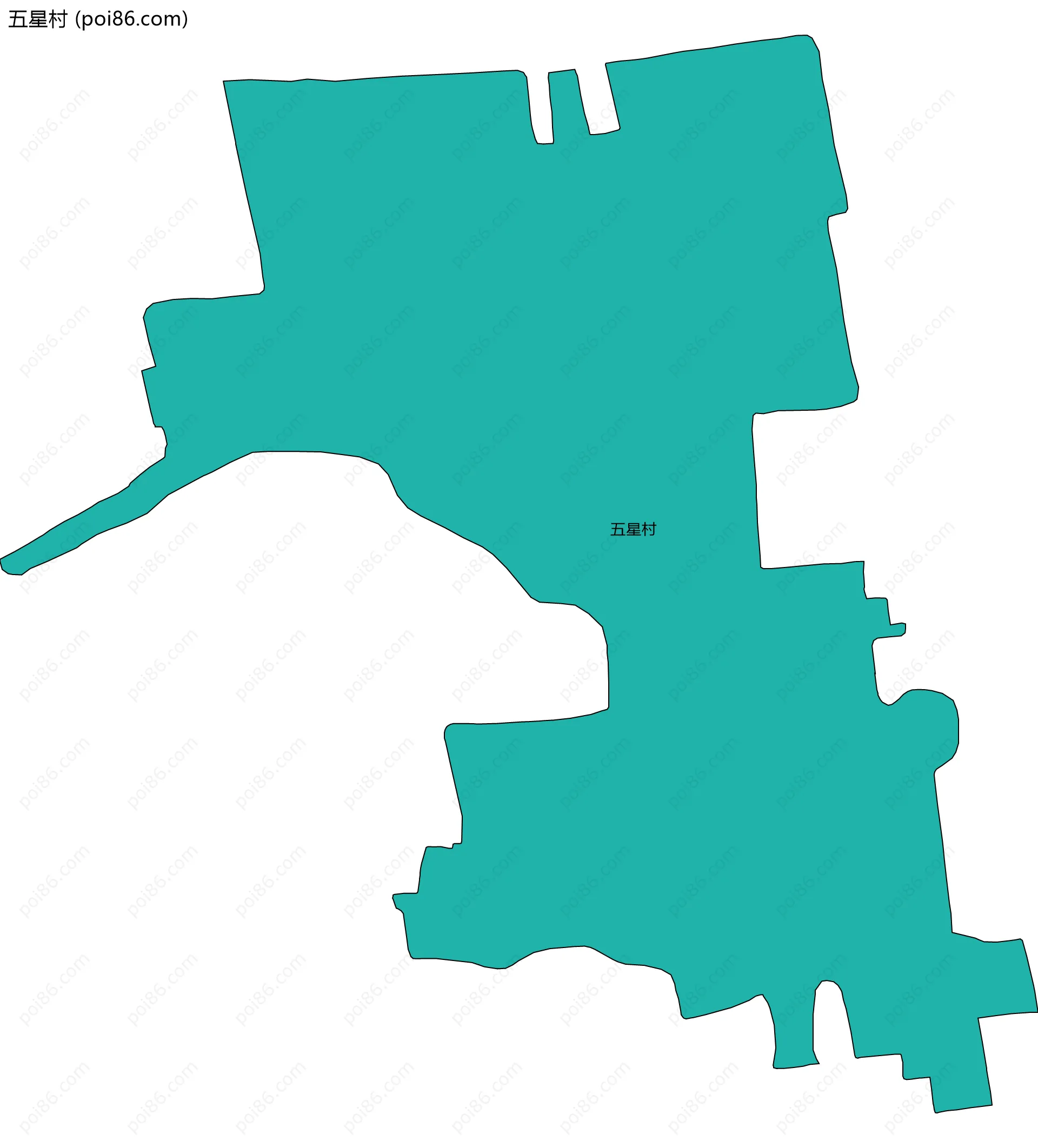 五星村边界地图