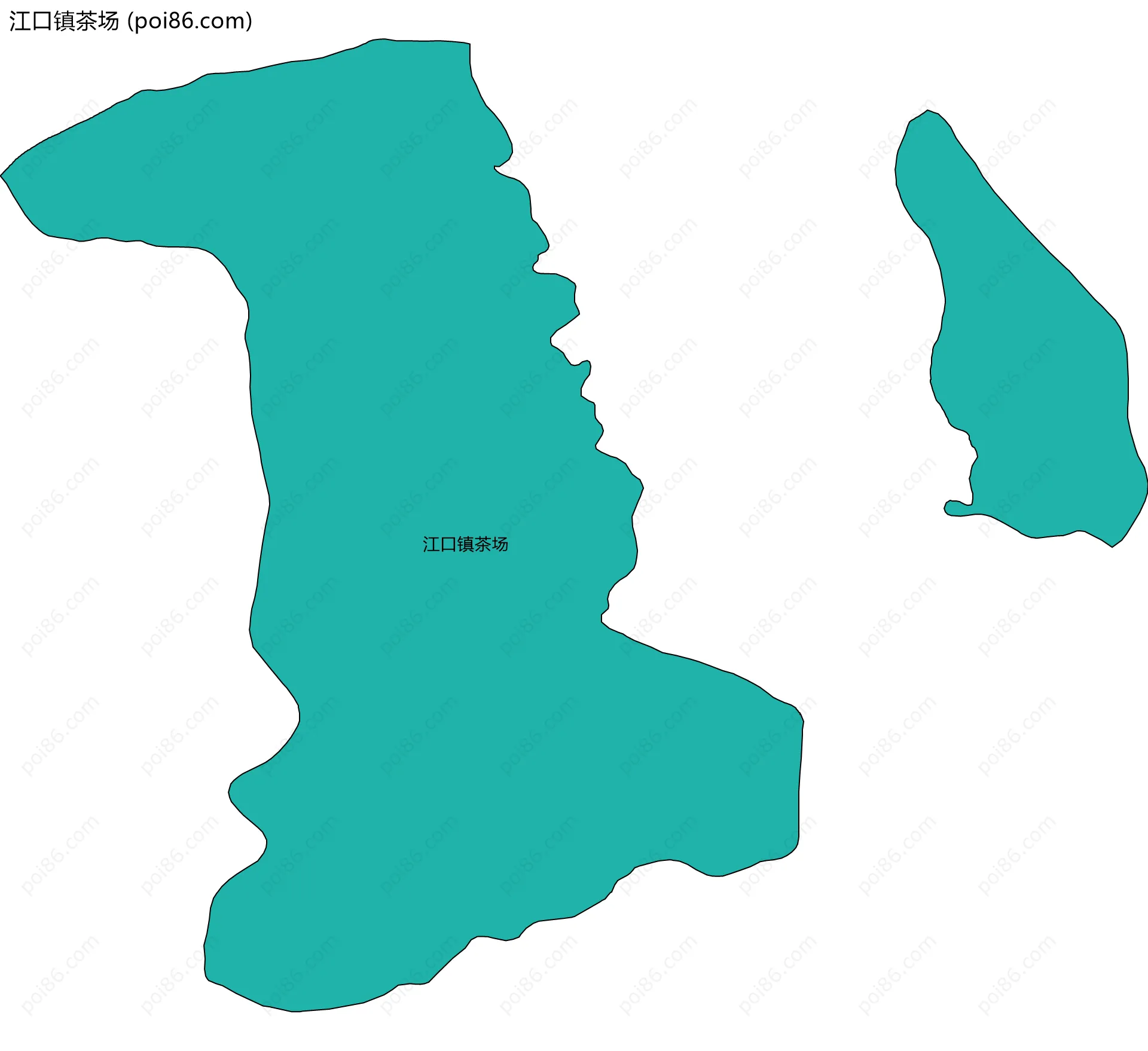 江口镇茶场边界地图