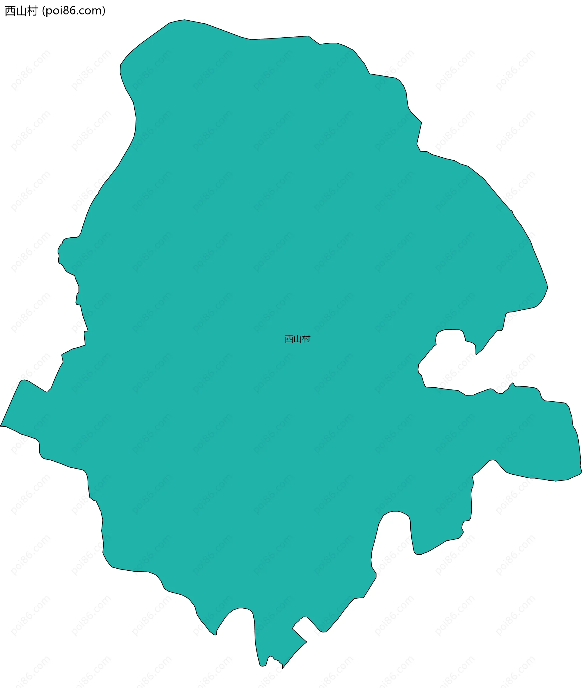 西山村边界地图