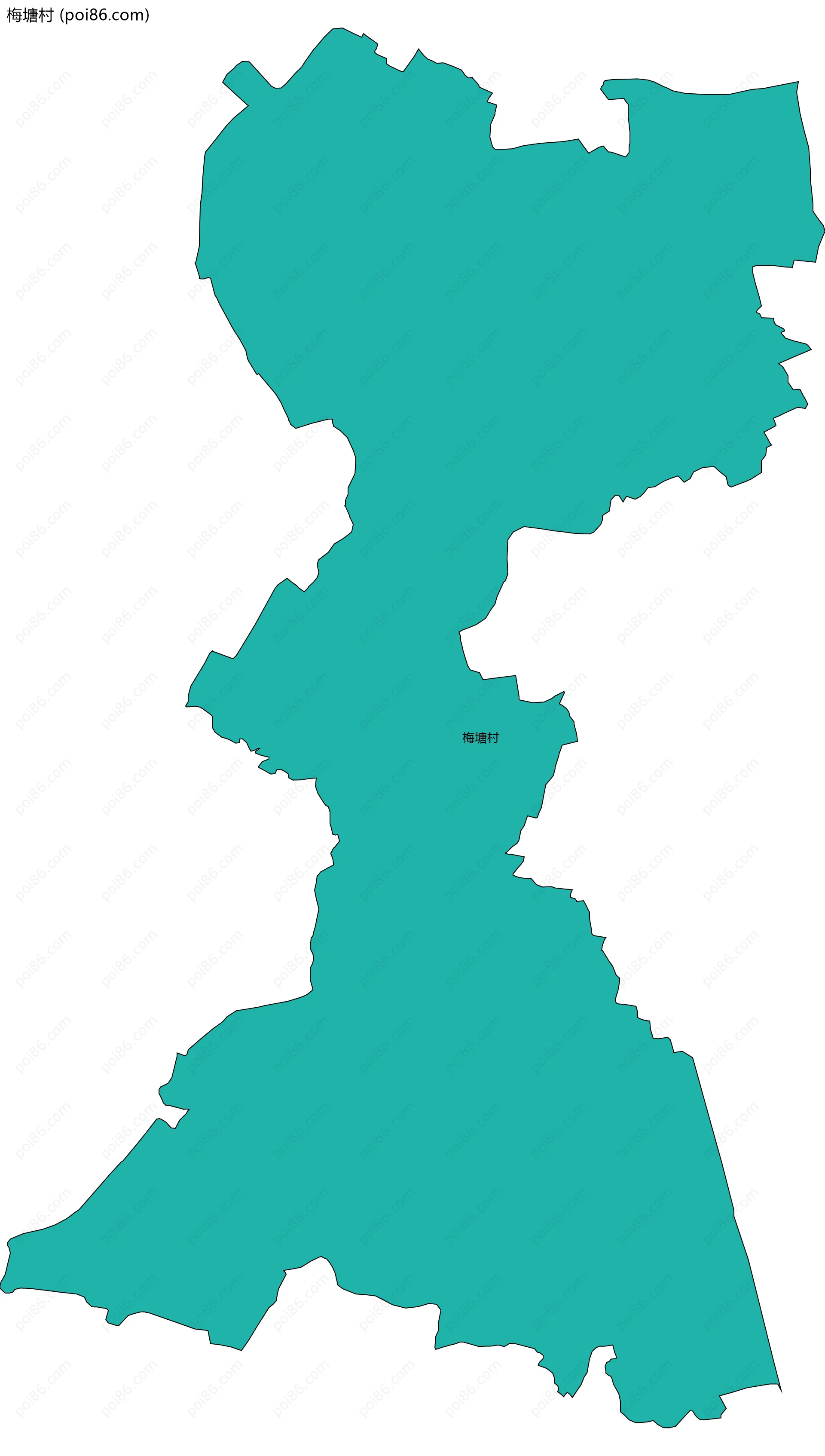 梅塘村边界地图