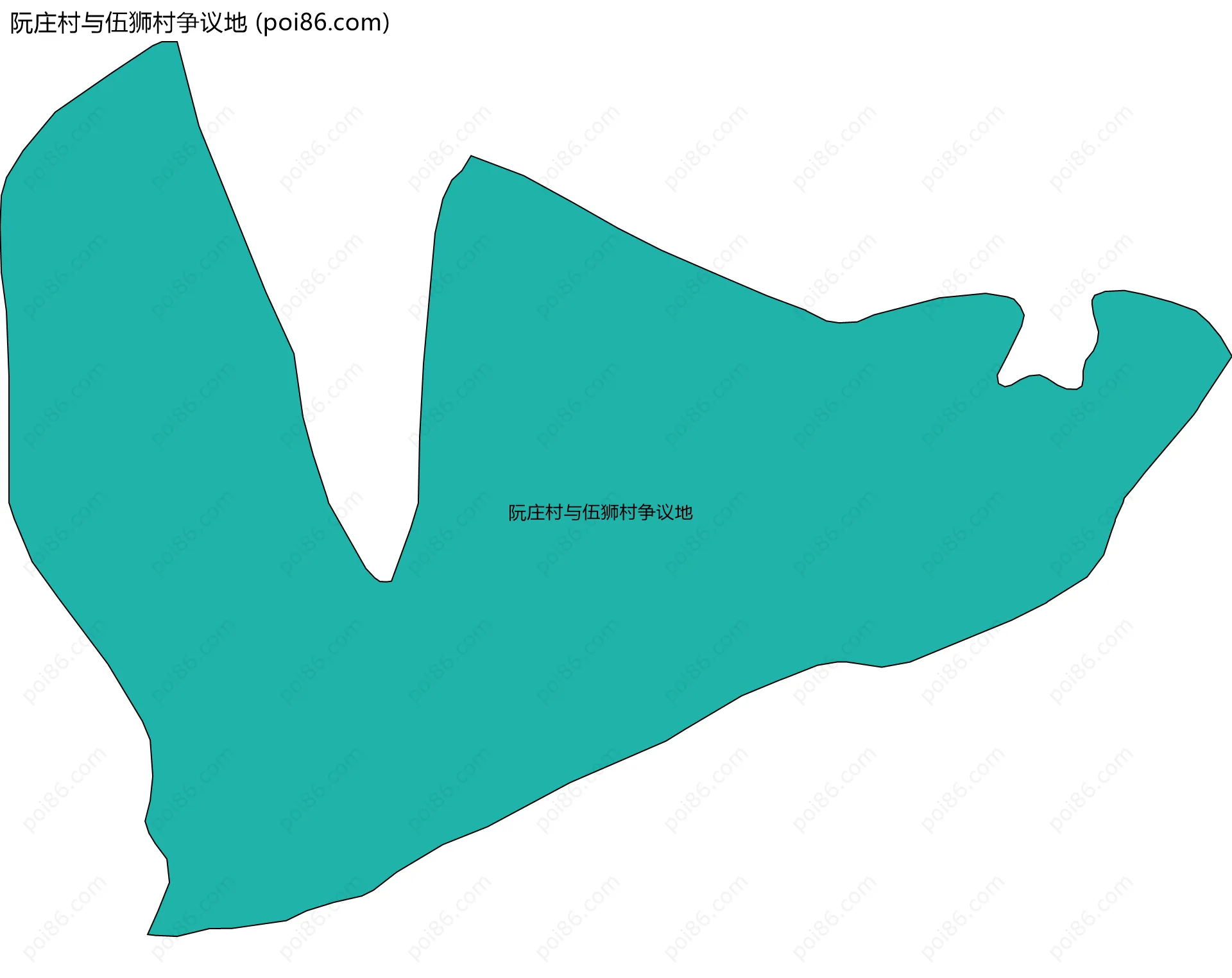 阮庄村与伍狮村争议地边界地图