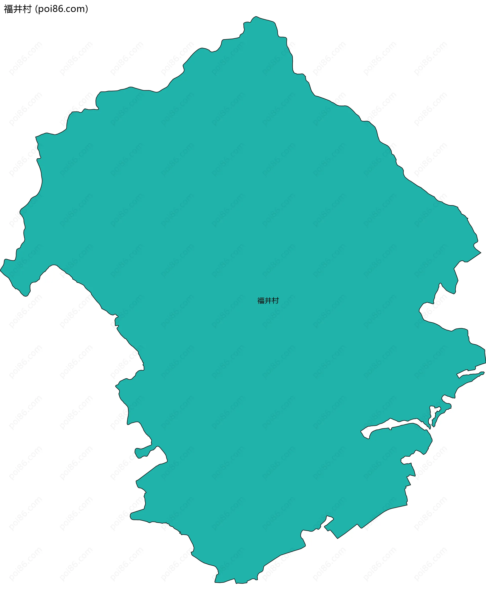 福井村边界地图