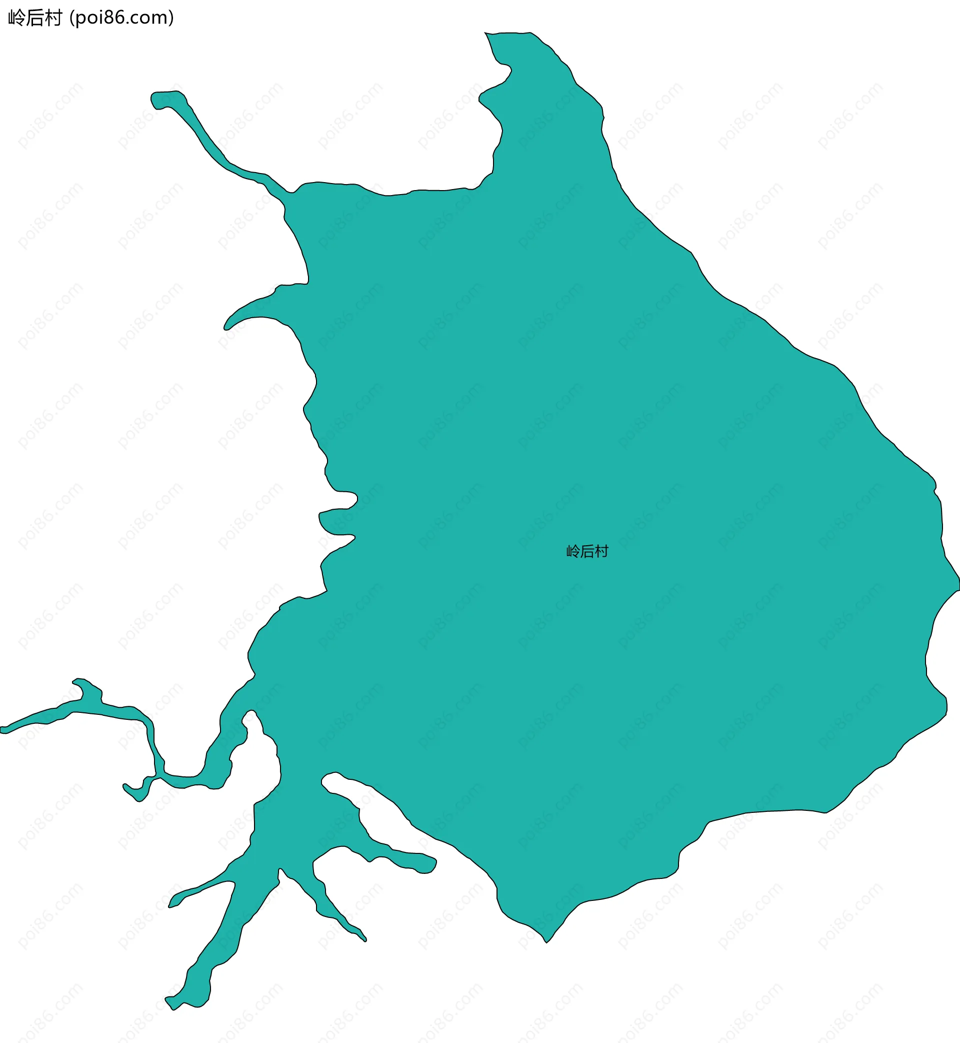 岭后村边界地图