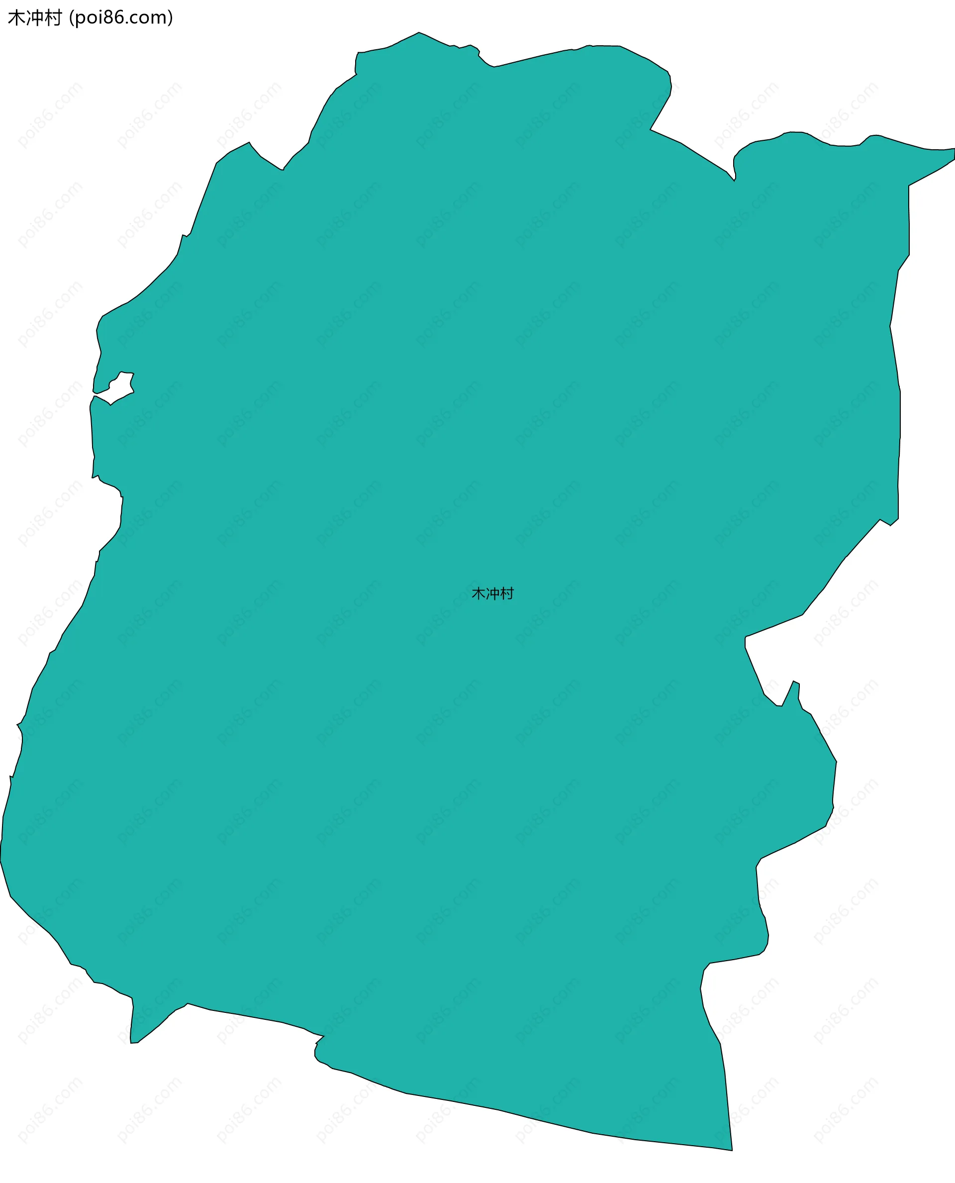 木冲村边界地图