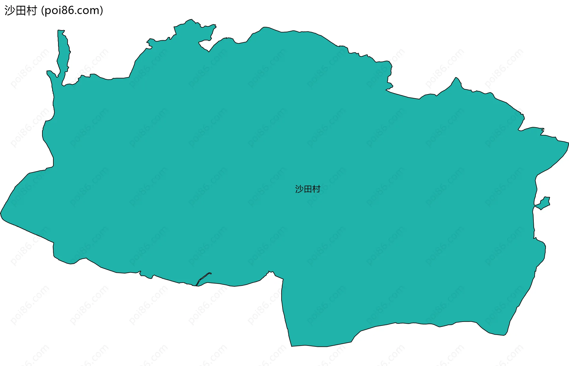 沙田村边界地图