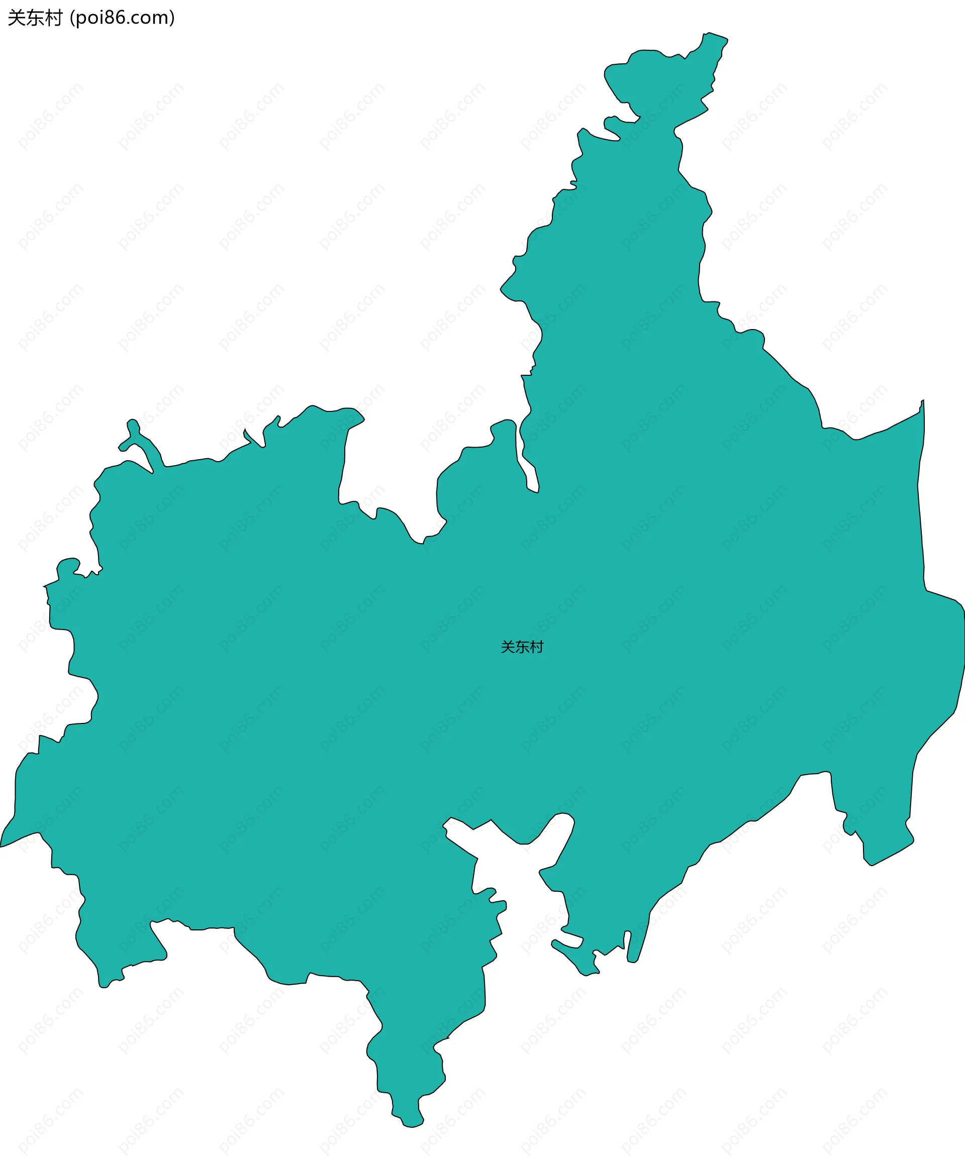 关东村边界地图