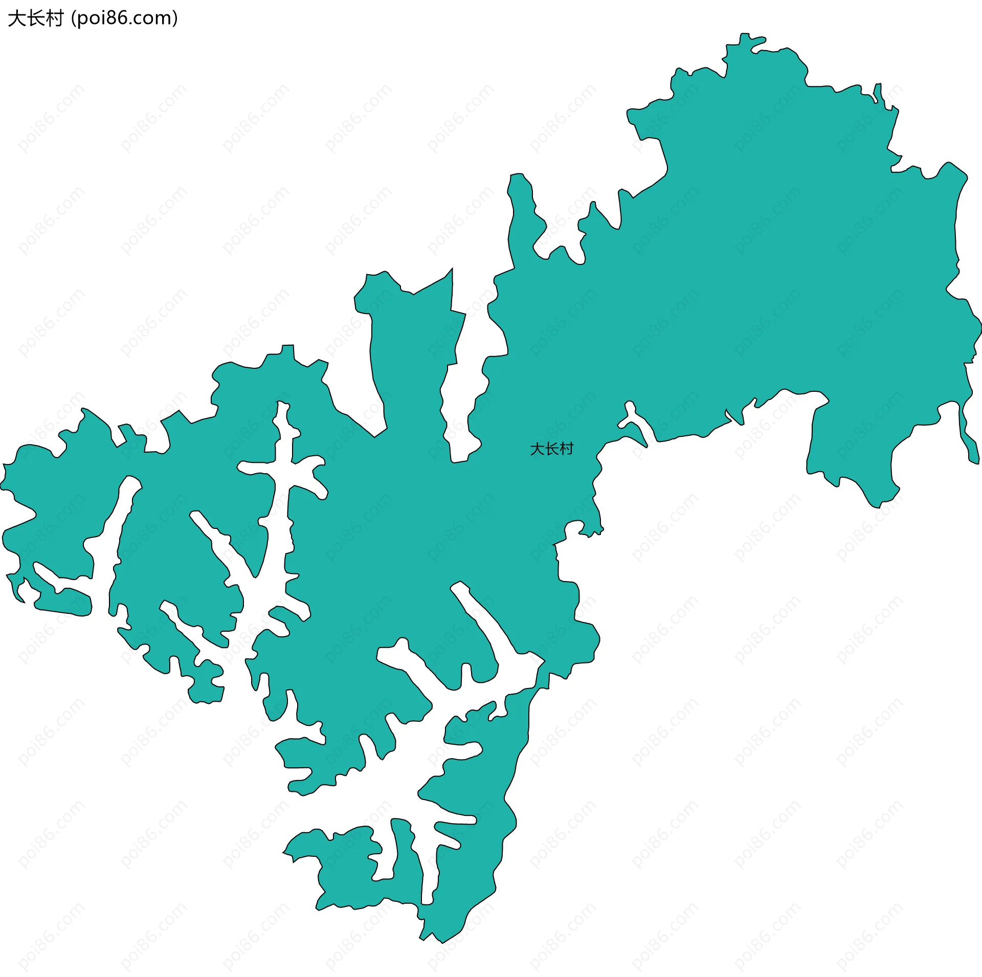 大长村边界地图