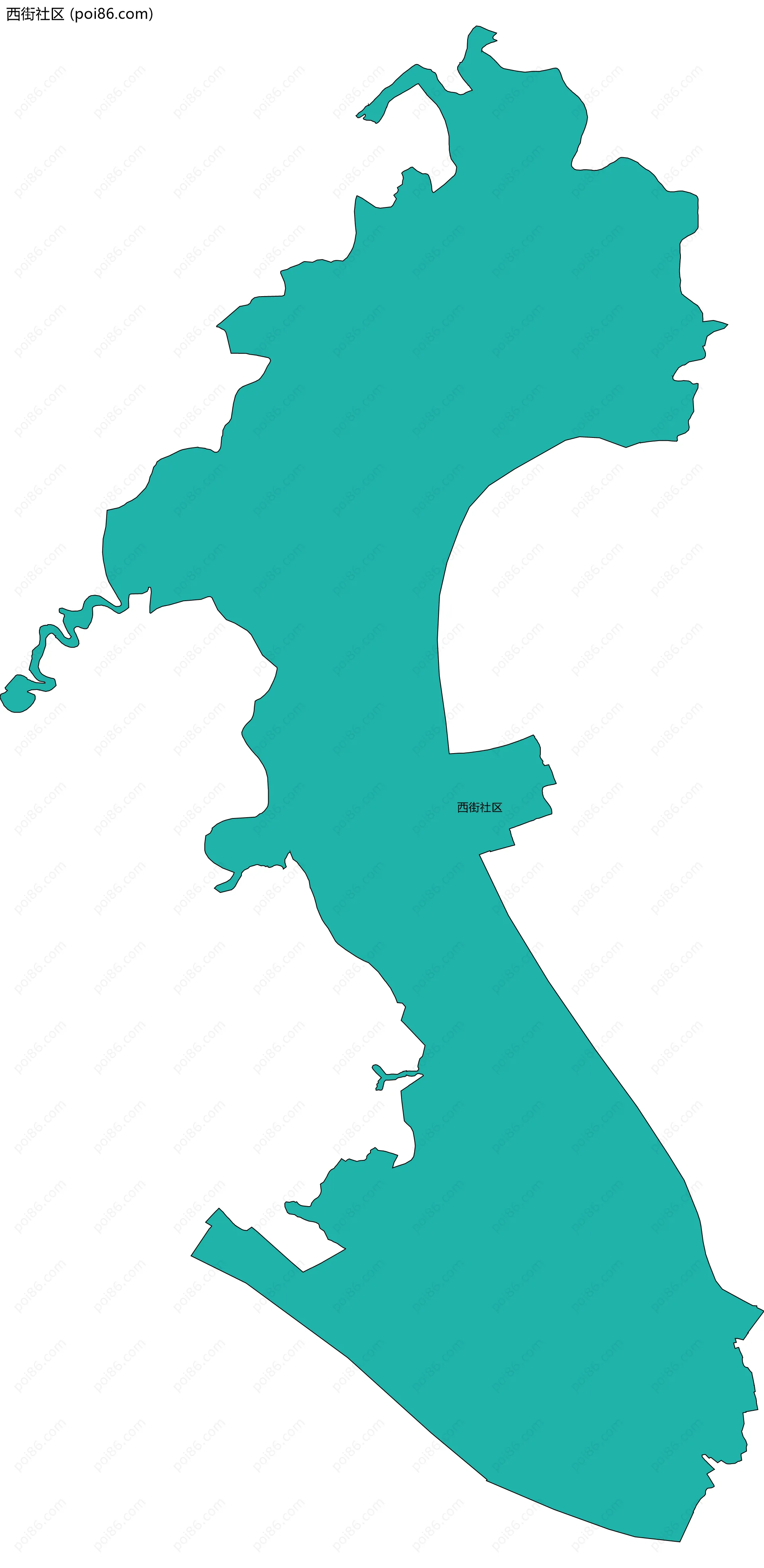 西街社区边界地图