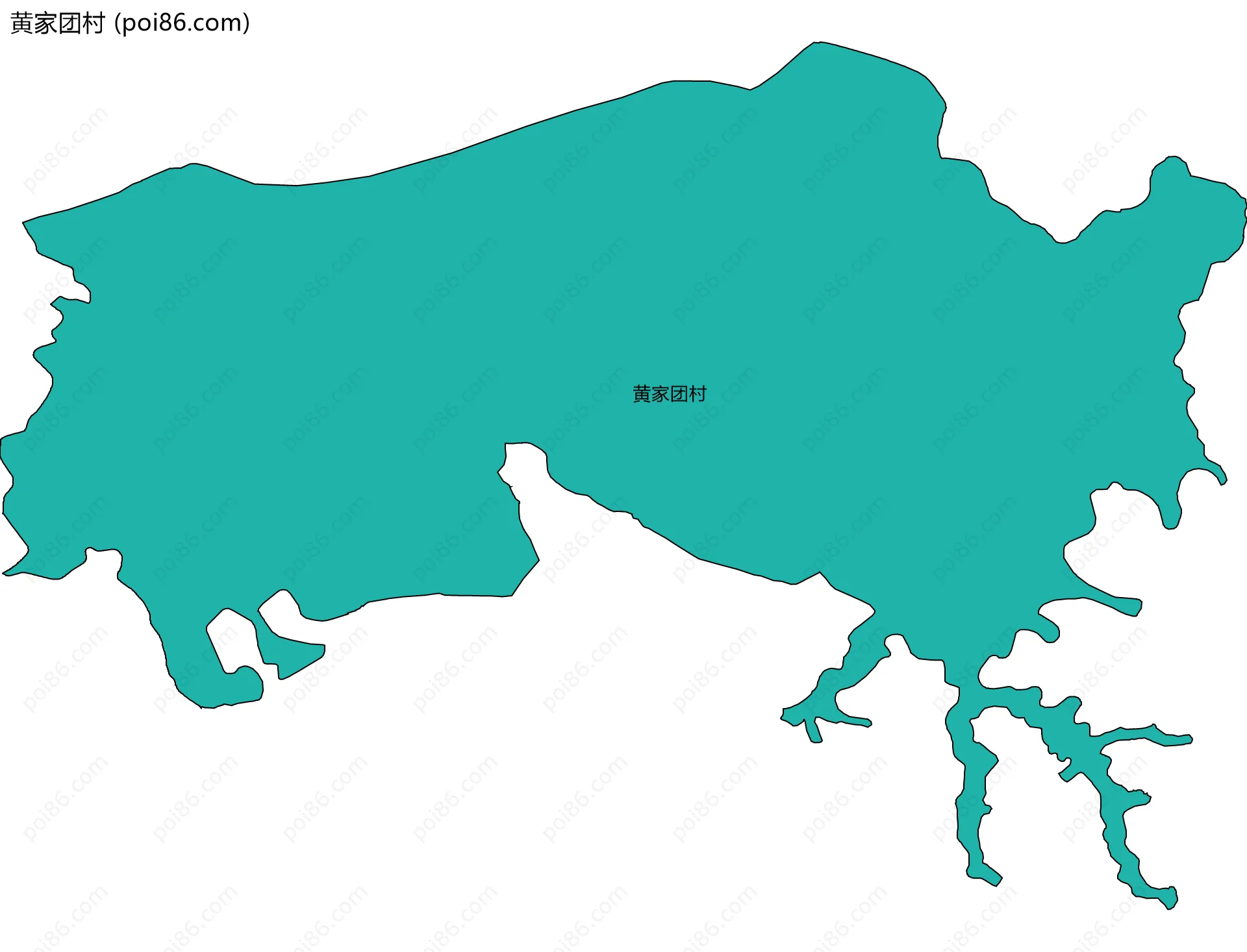黄家团村边界地图