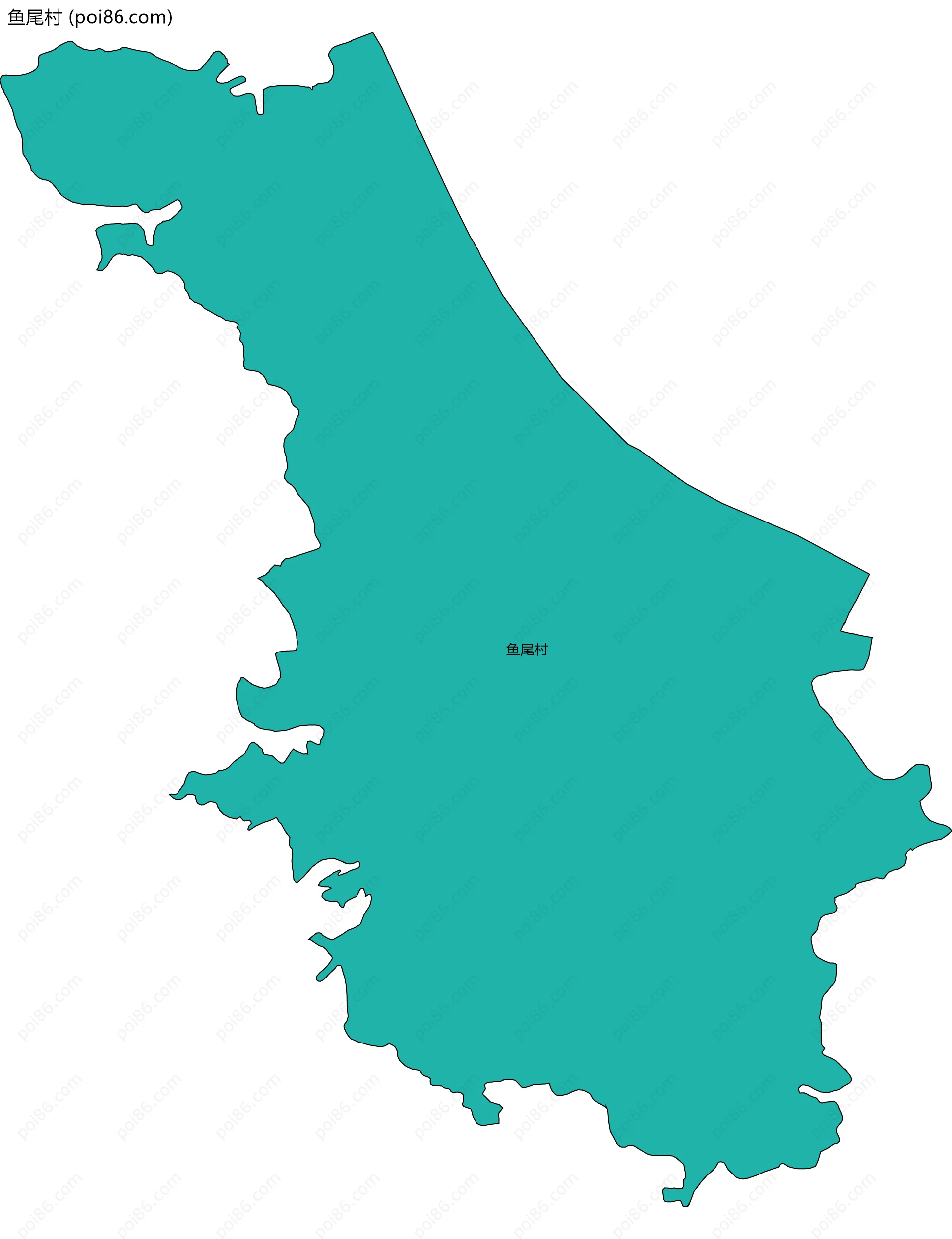 鱼尾村边界地图