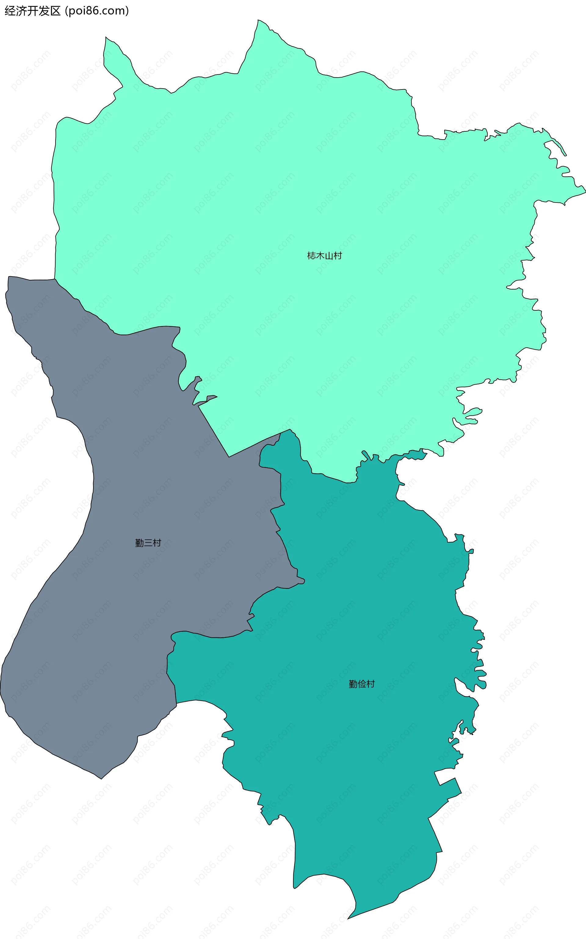 经济开发区边界地图(五级行政区划)
