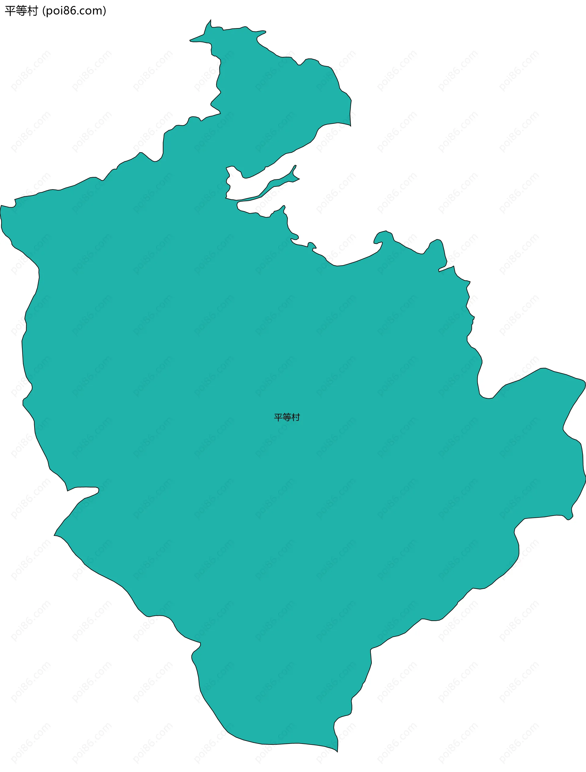 平等村边界地图
